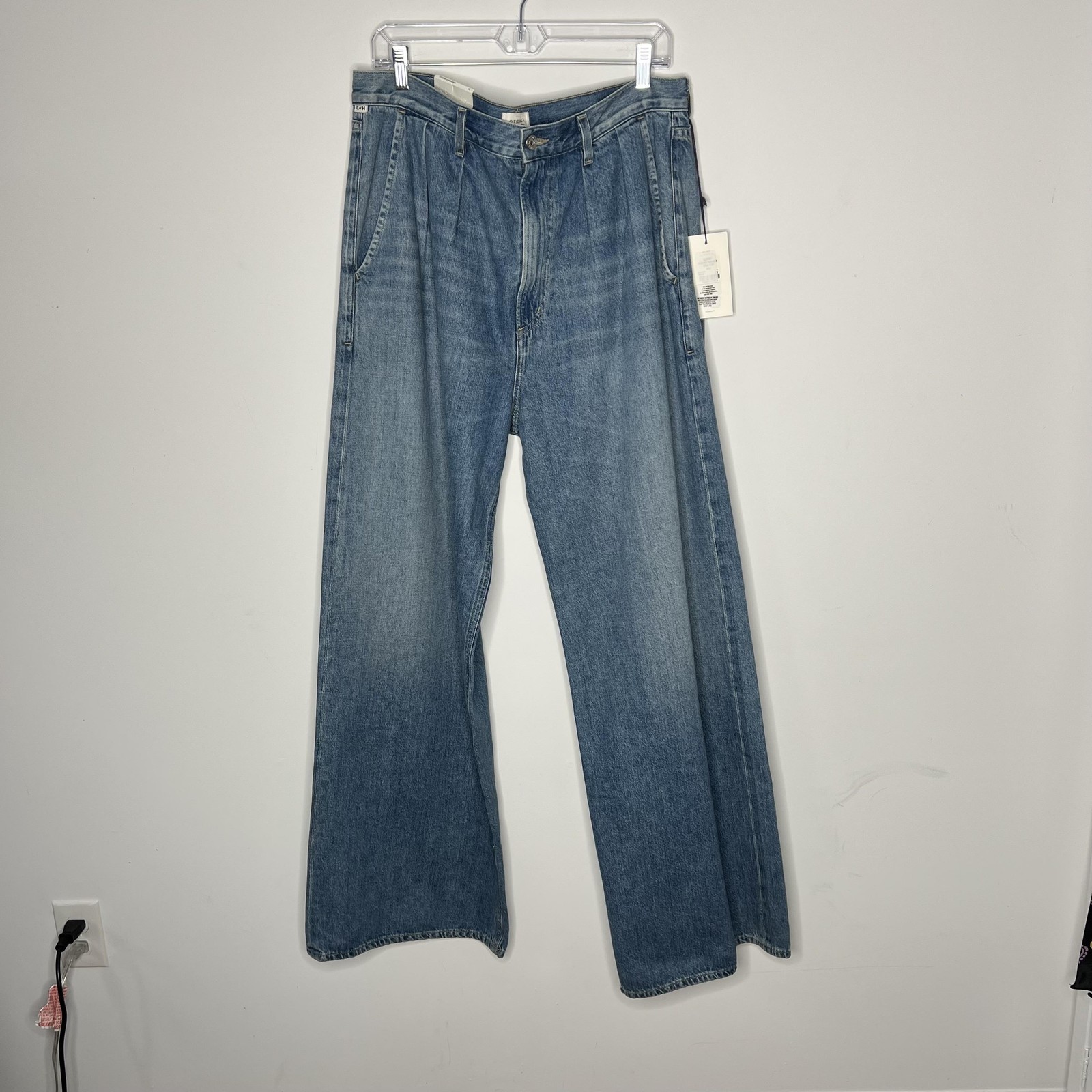 Citizens of Humanity Jeans Womens 32 Blue Maritza Pleated Trouser Wide Leg USA