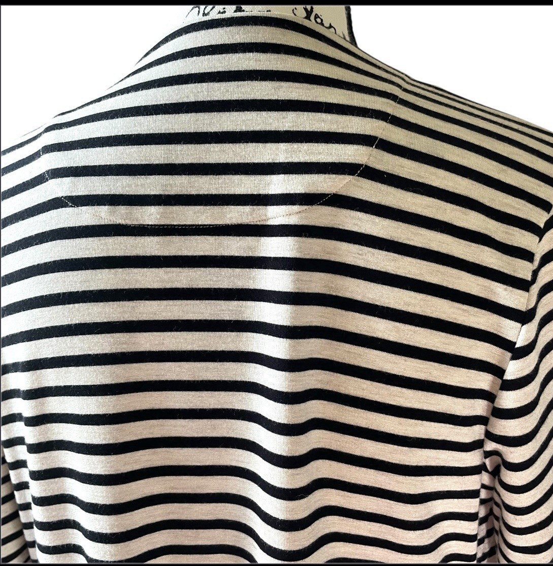 Soma Divine Terry Drape Front Wrap Coastal Stripe Heather Women’s Small