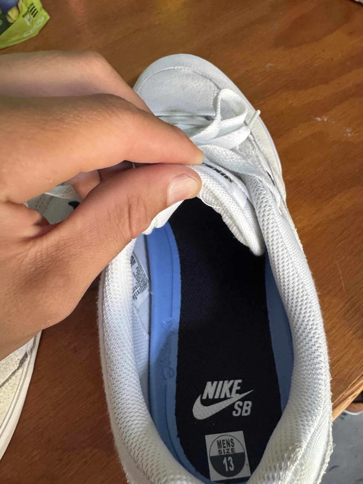 Nike SB Chron 2 White/Black Skate Shoes Used Size 13