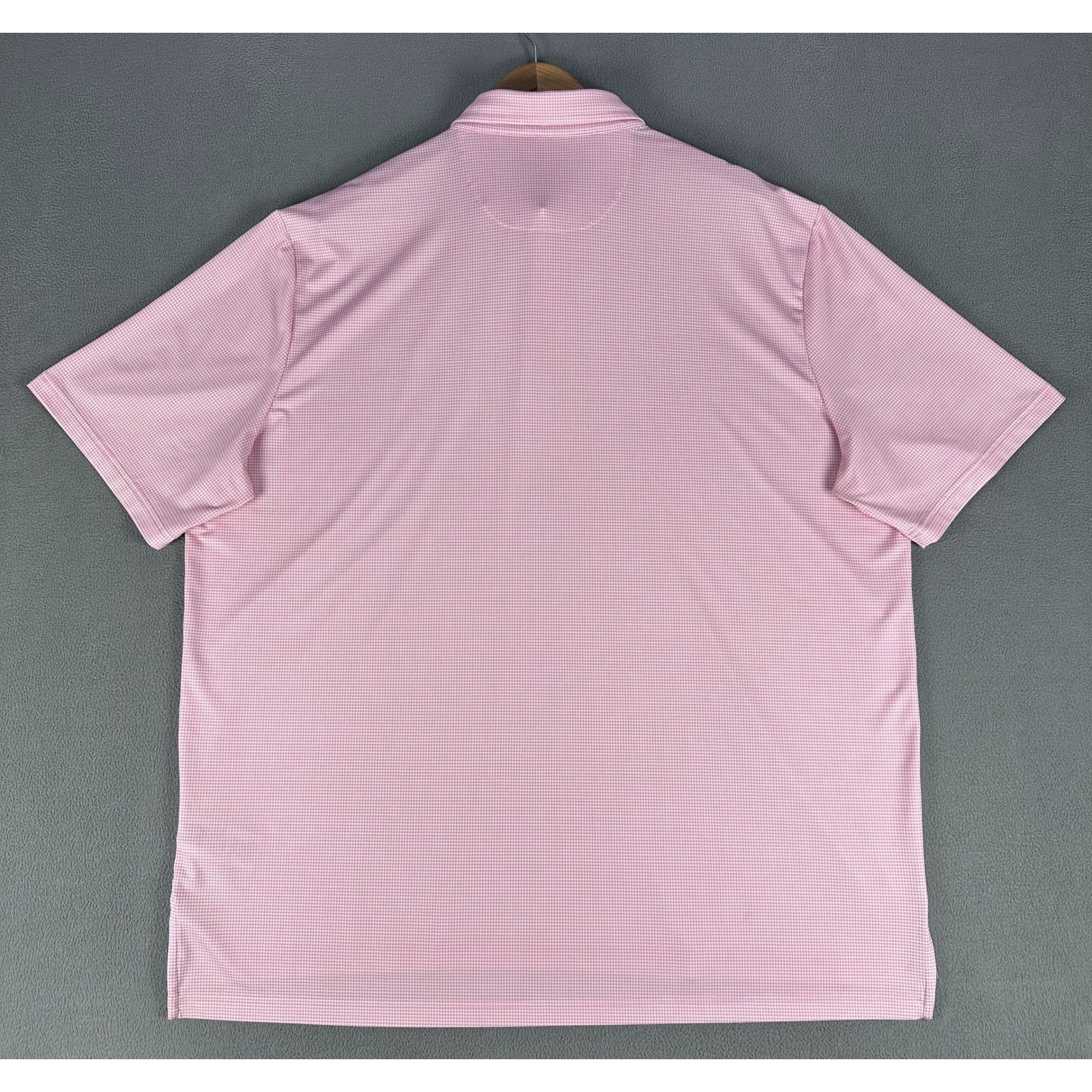RLX Ralph Lauren Polo Shirt 2XL Pink Houndstooth Cutaway Collar Performance Golf