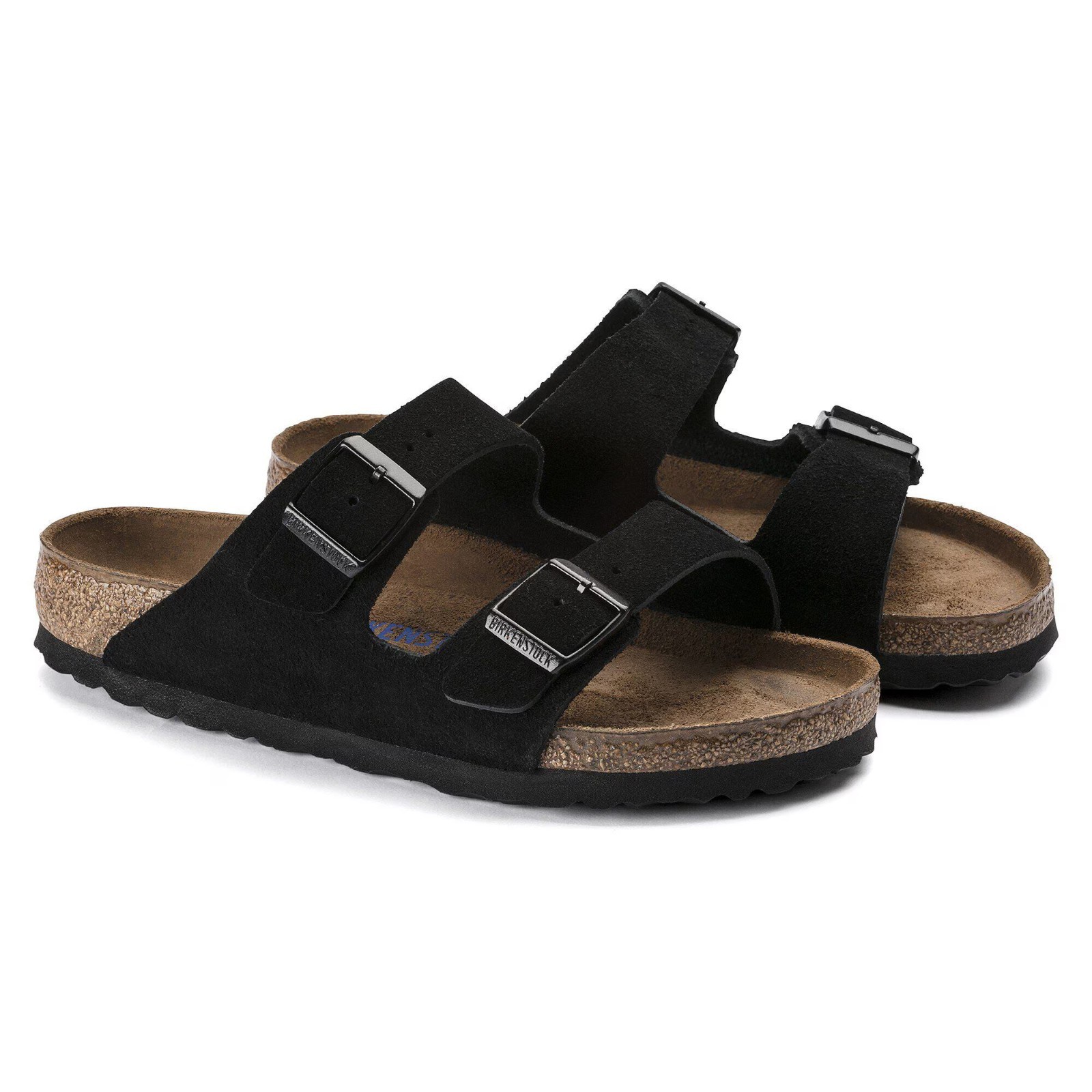 Birkenstock Arizona Soft Footbed Suede Leather Black Sandals – NEW