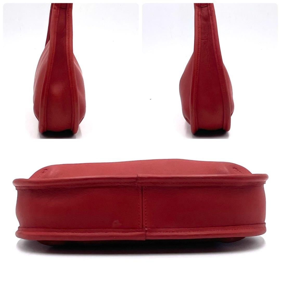 beautiful Coach Ergo Handbag One Shoulder Red Leather 9027