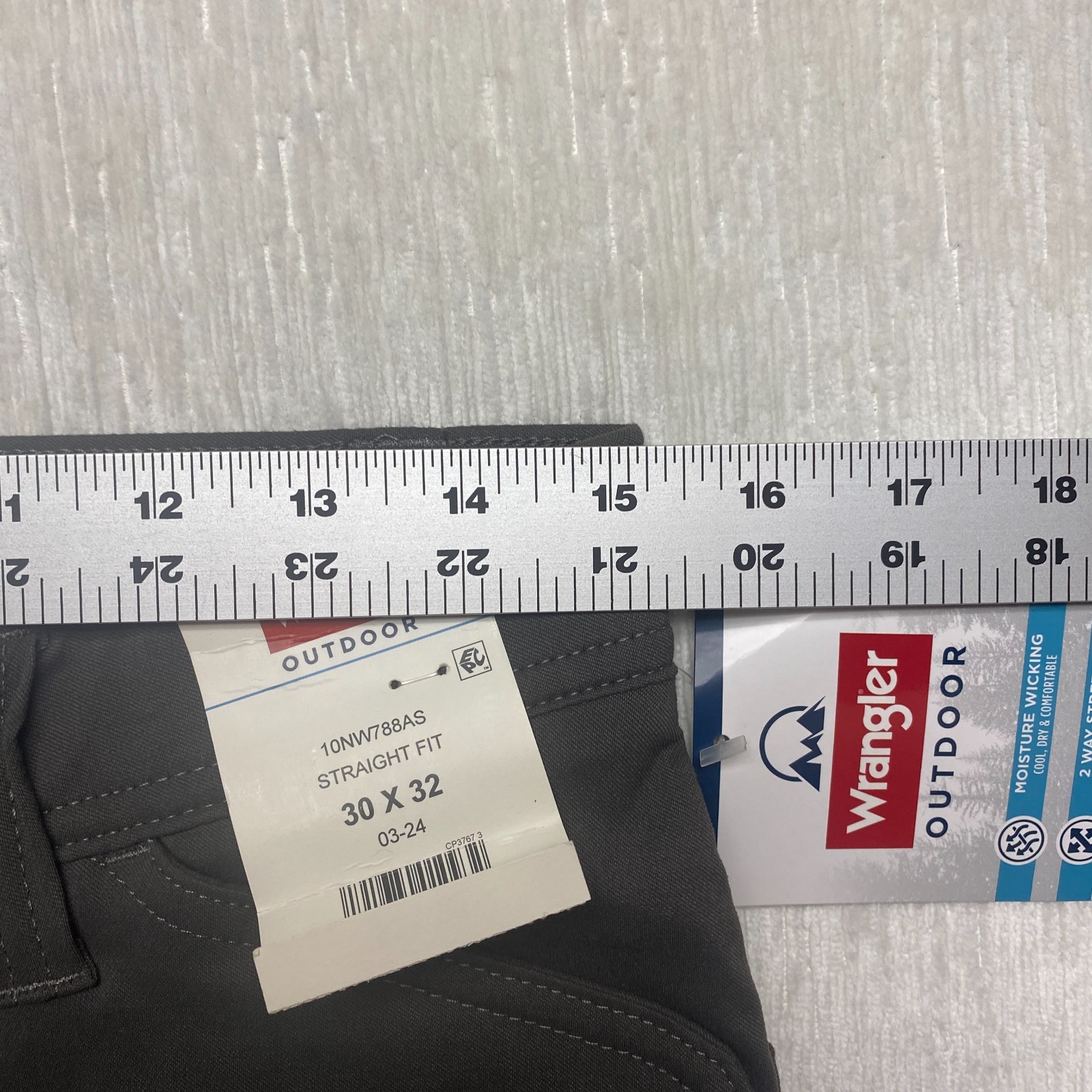 Wrangler All Terrain Cargo Pants Mens 30×32 Gray 2 Way Stretch Straight UPF 50