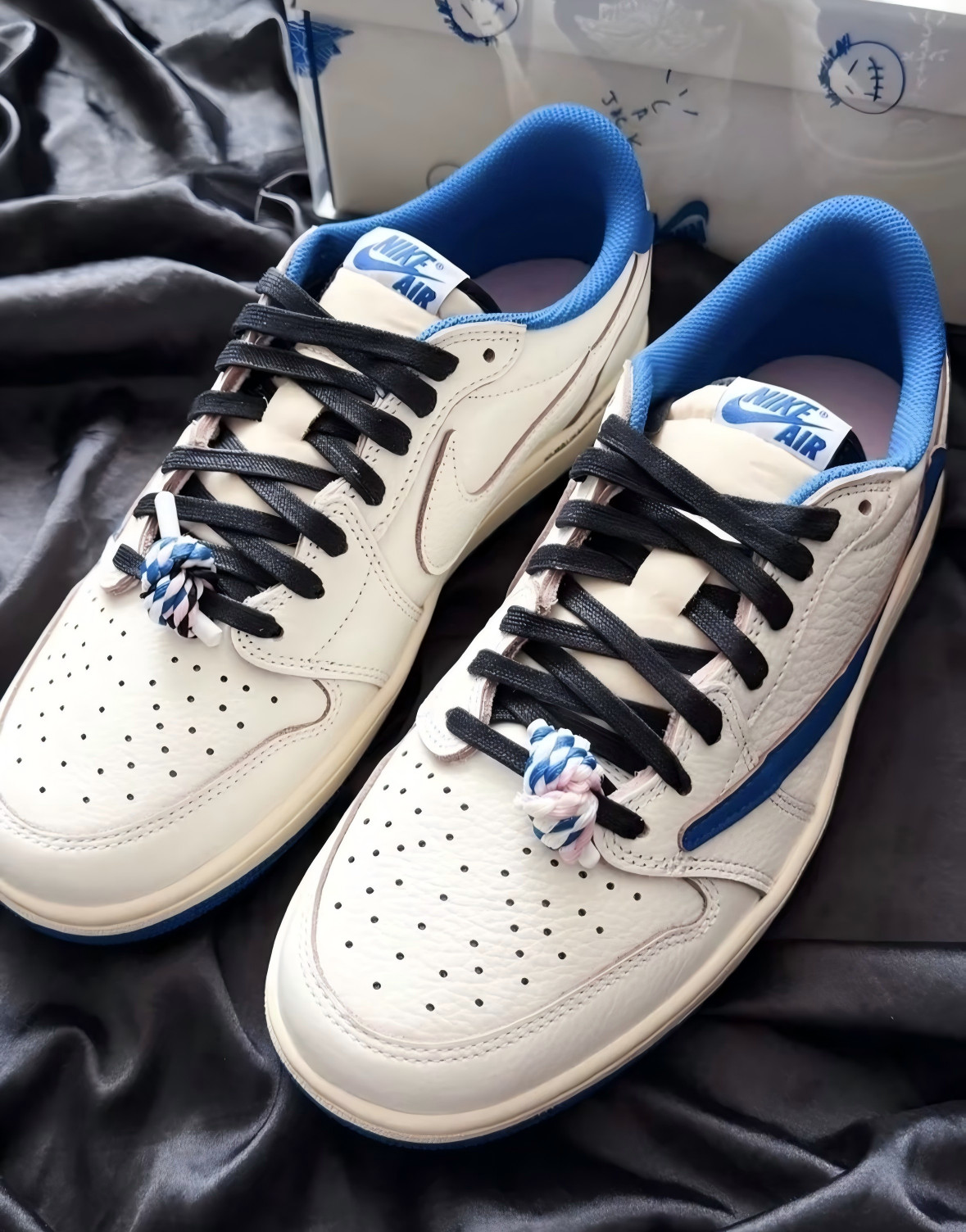 New Air Jordan 1 Low Retro OG SP Fragment Travis Scott Military Blue DM7866-104