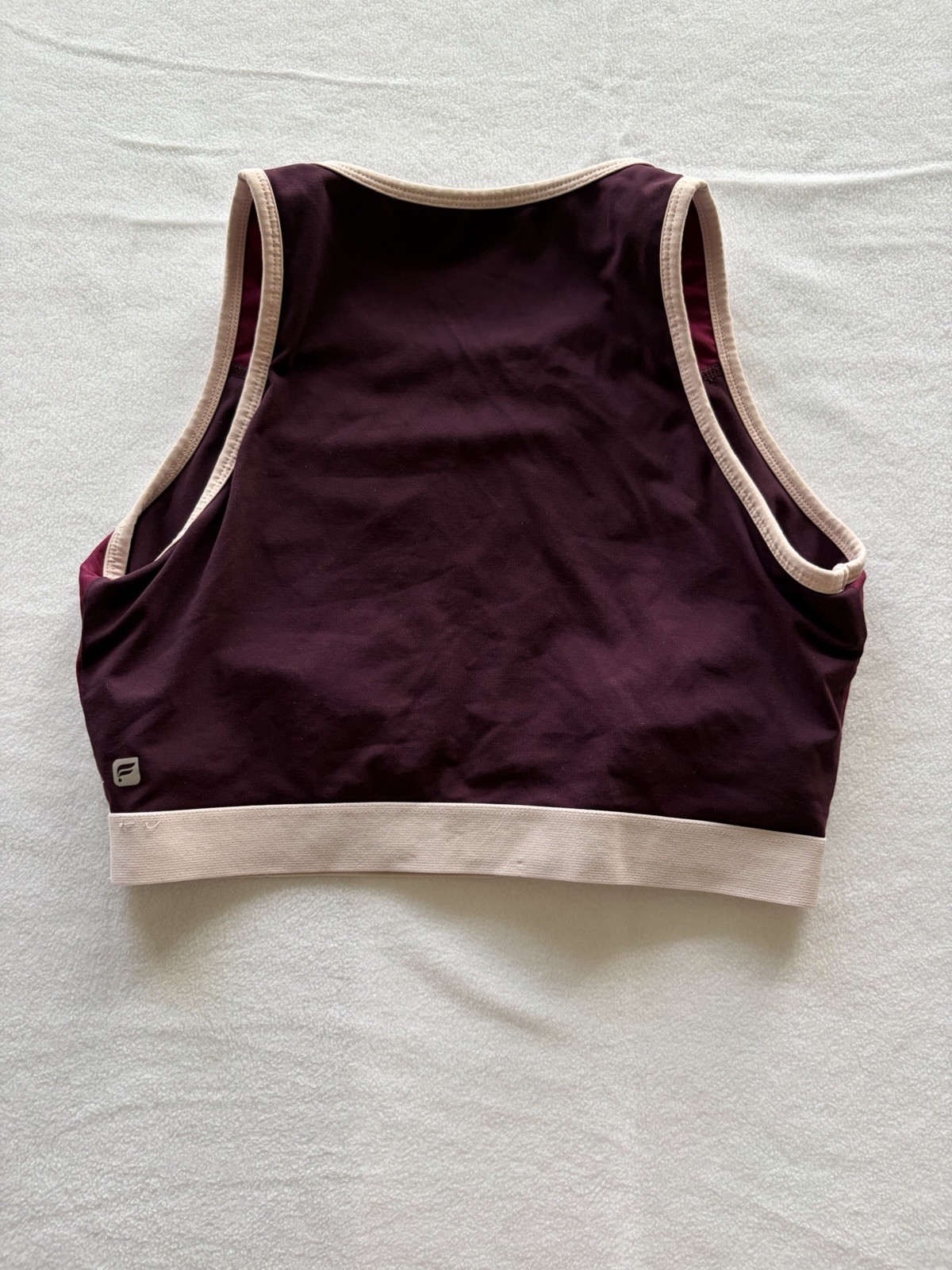 Fabletics Women’s Sports Bra Size M Purple/Beige Pullover Solid Nylon Blend