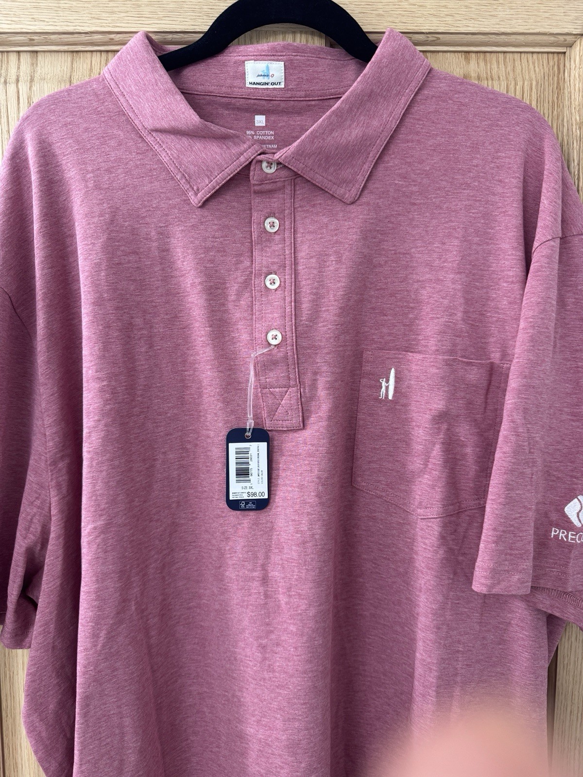 Johnnie-O Hangin’Out Heather Original Cajun Polo Shirt 4XL Tall Golf Logo