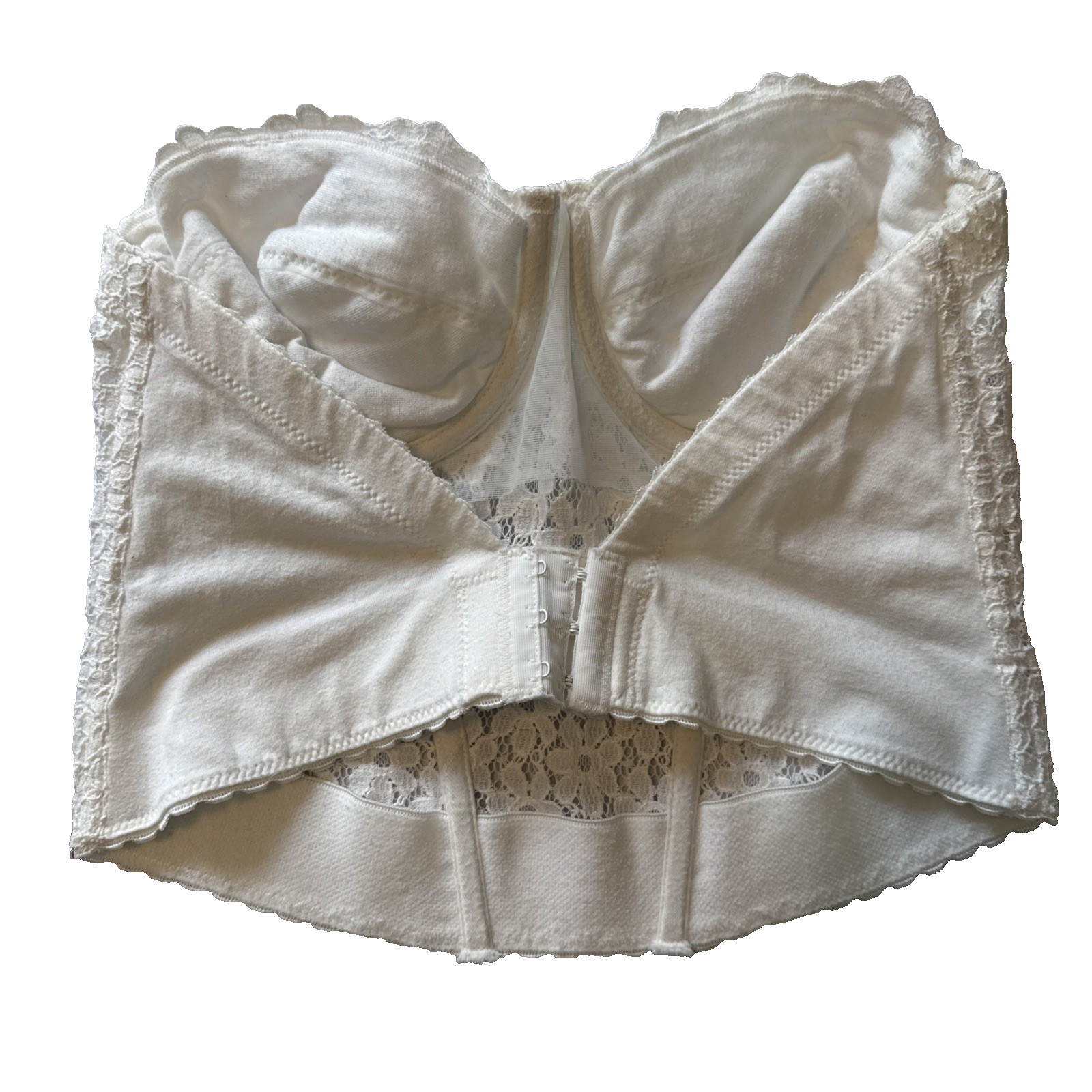 Vtg Maidenform Cotton Couture Lace Bustier Corset Top Y2K Coquette Bridal 38B
