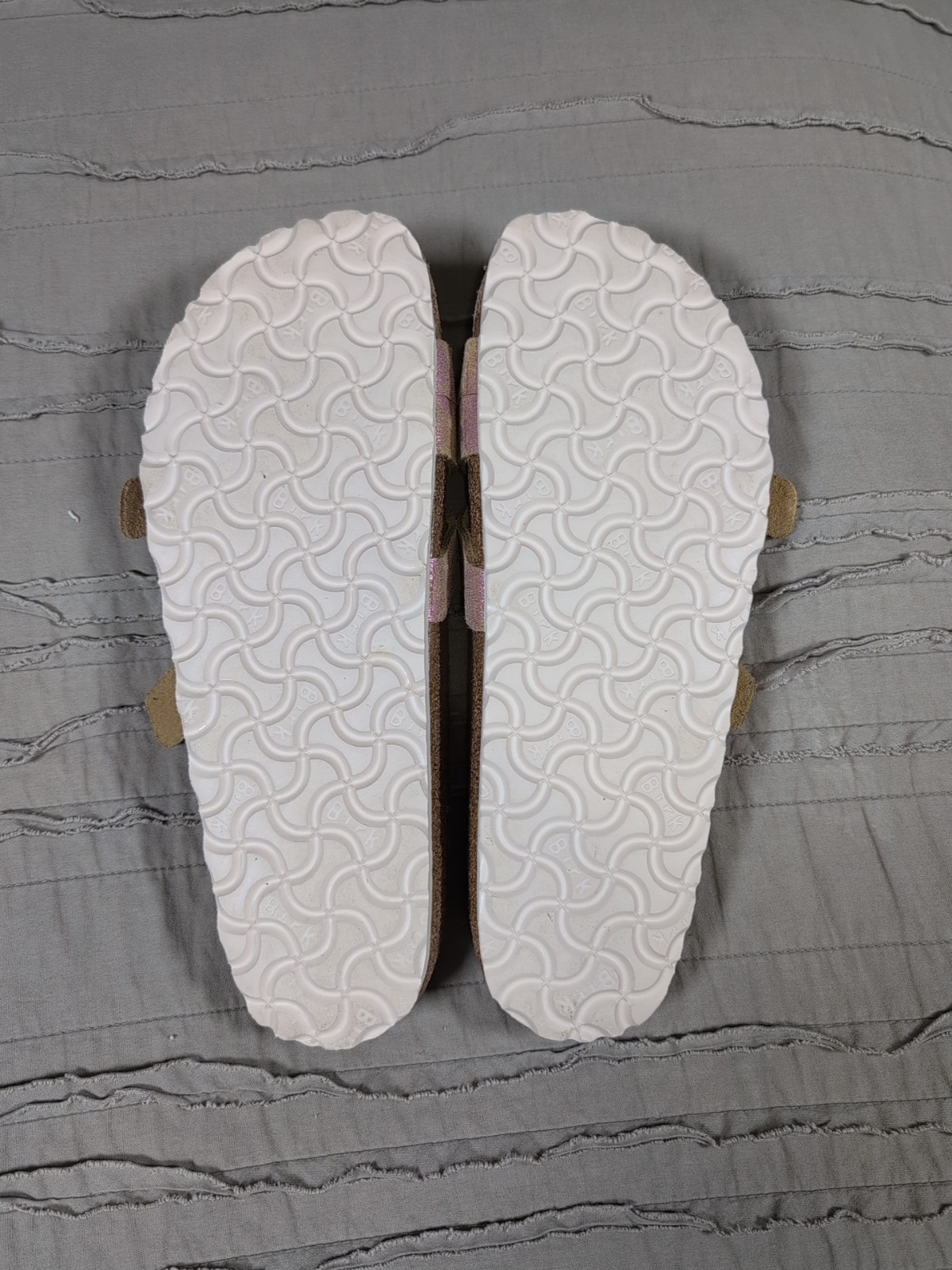 Birkenstock Yao Balance Washed Pink Metallic Suede Slide Sandal W9 M7 Narrow 40