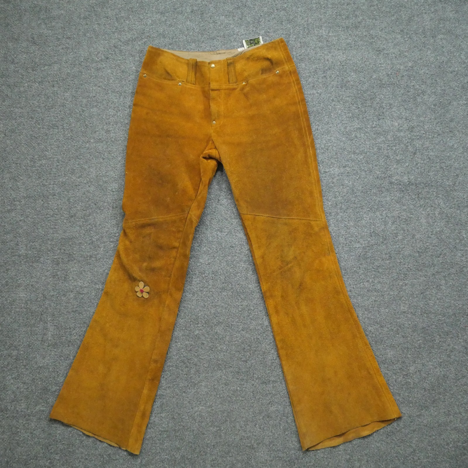 Vintage Jorgens Leather Design Pants Womens 7 8 30×30 Brown Suede Western 60s