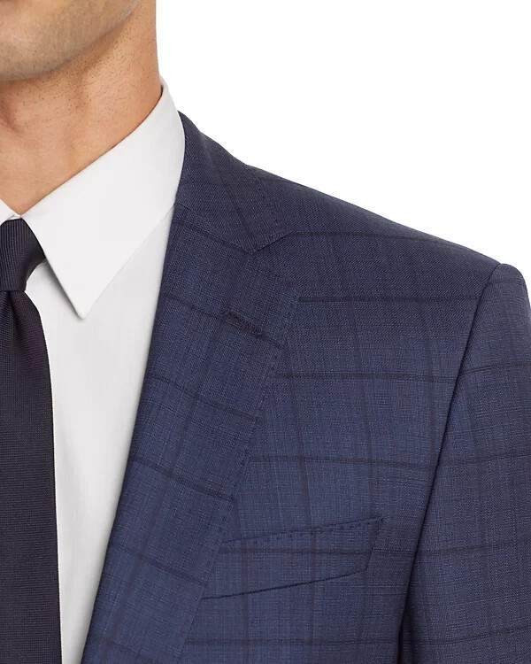 BOSS Huge/Genius Windowpane Plaid Slim Fit Suit 50421689