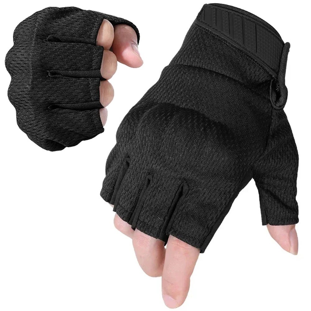 Tactical Military Fingerless Gloves Mens Outdoor Cycling Half Finger Gloves