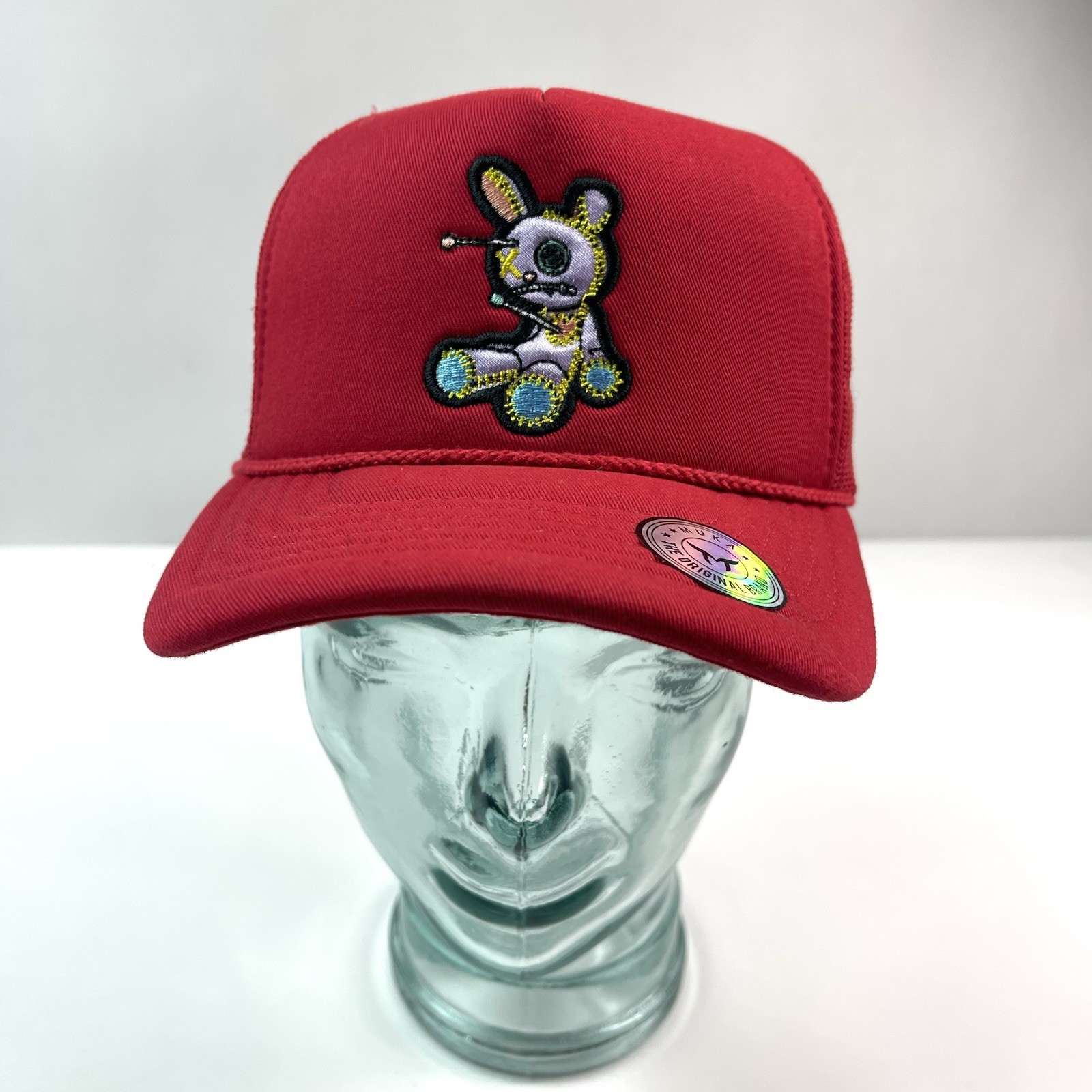Muka Voodoo Bunny Red Mesh Trucker Snapback Baseball Hat Cap Adjustable