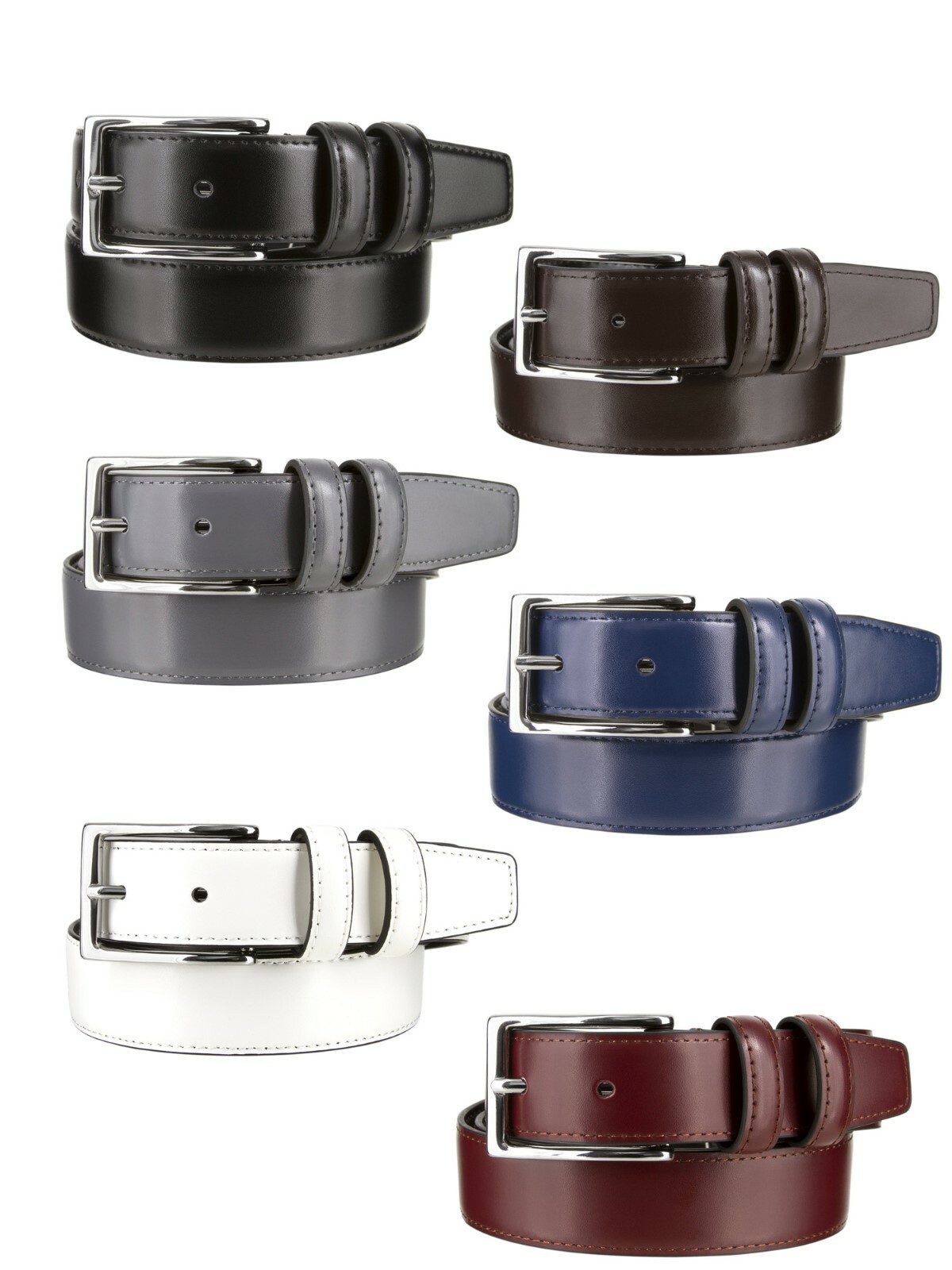 Men’s Dress Belt Genuine Leather Belt with Antique Buckle 1-1/8″ (30mm) Wide
