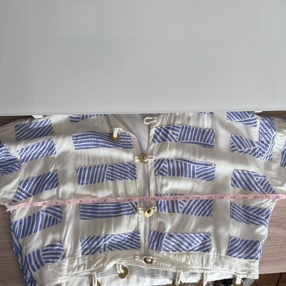 Nativewear Designs Cropped Jacket Casual Medium White Blue Boho Retro Summer