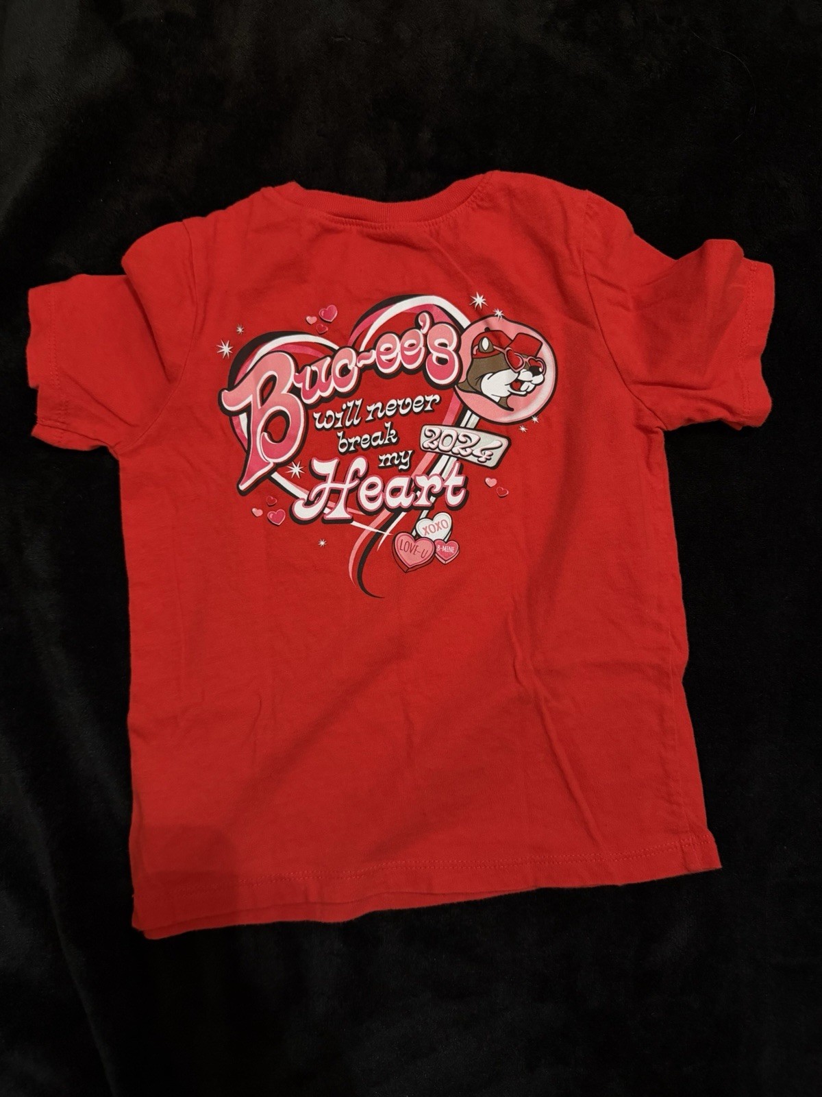 Buc-ee’s Unisex Toddler 4T Red Beaver Graphic Crew Neck Short Sleeve Tee