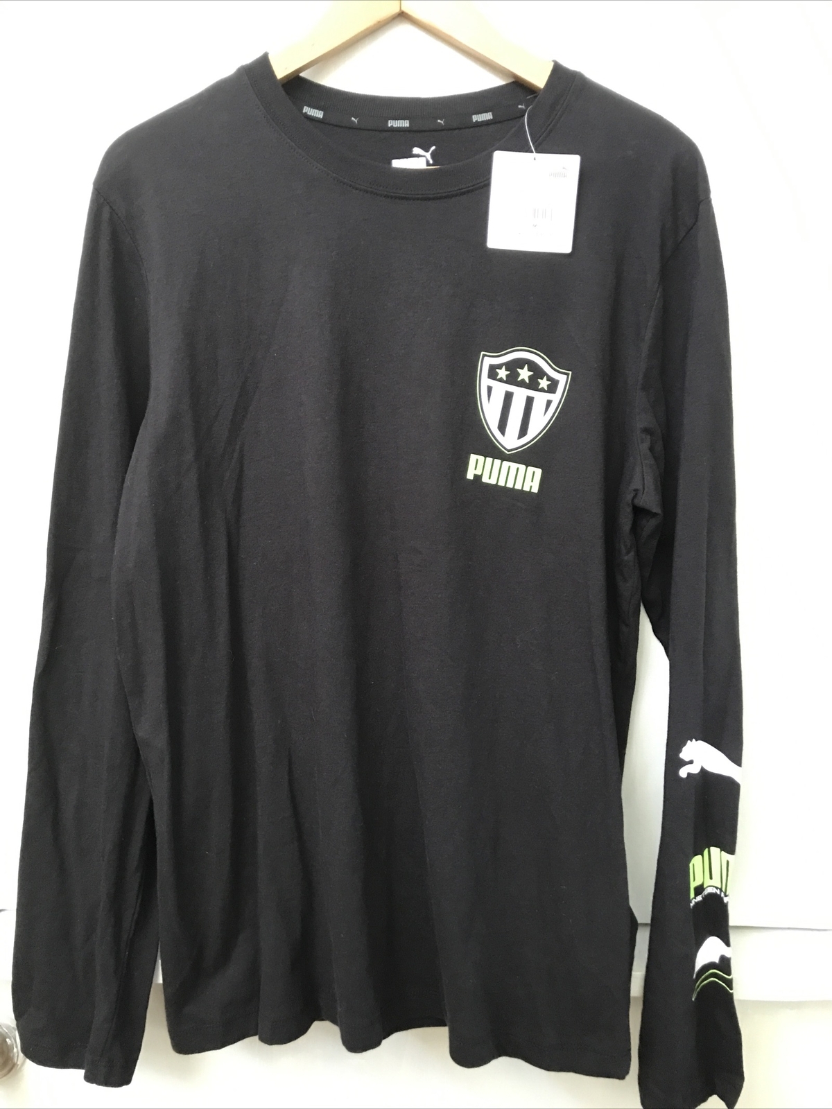 Puma Men’s Midfield Black Long Sleeve T-Shirt Size M NWT