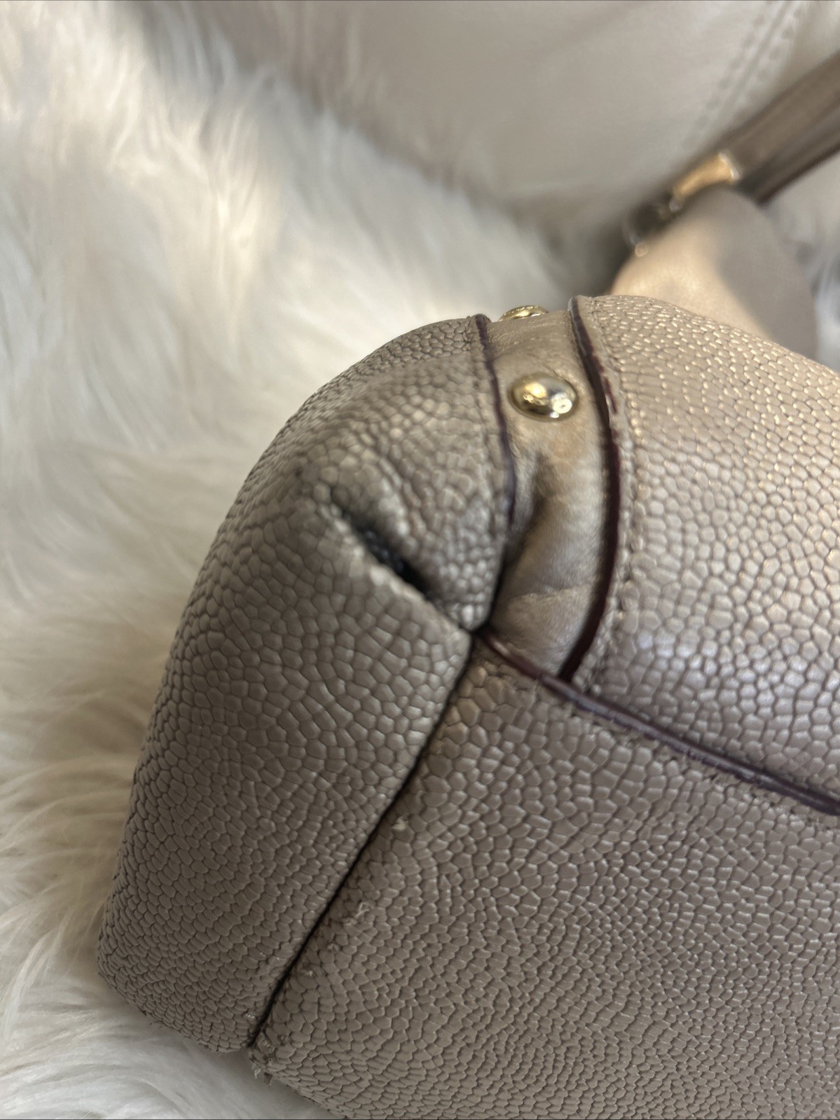 Coach Bag F35211 Phoebe Madison Studded Caviar Ret$495. Metallic Neutrals