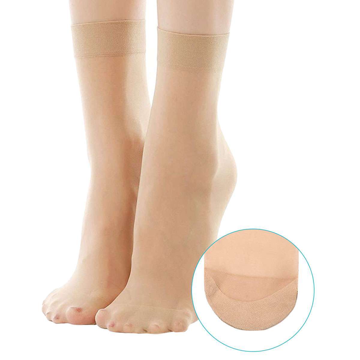 5/10Pairs Women Ankle Socks Nylon Ultra Thin Silk Sheer Outdoor Short Stockings