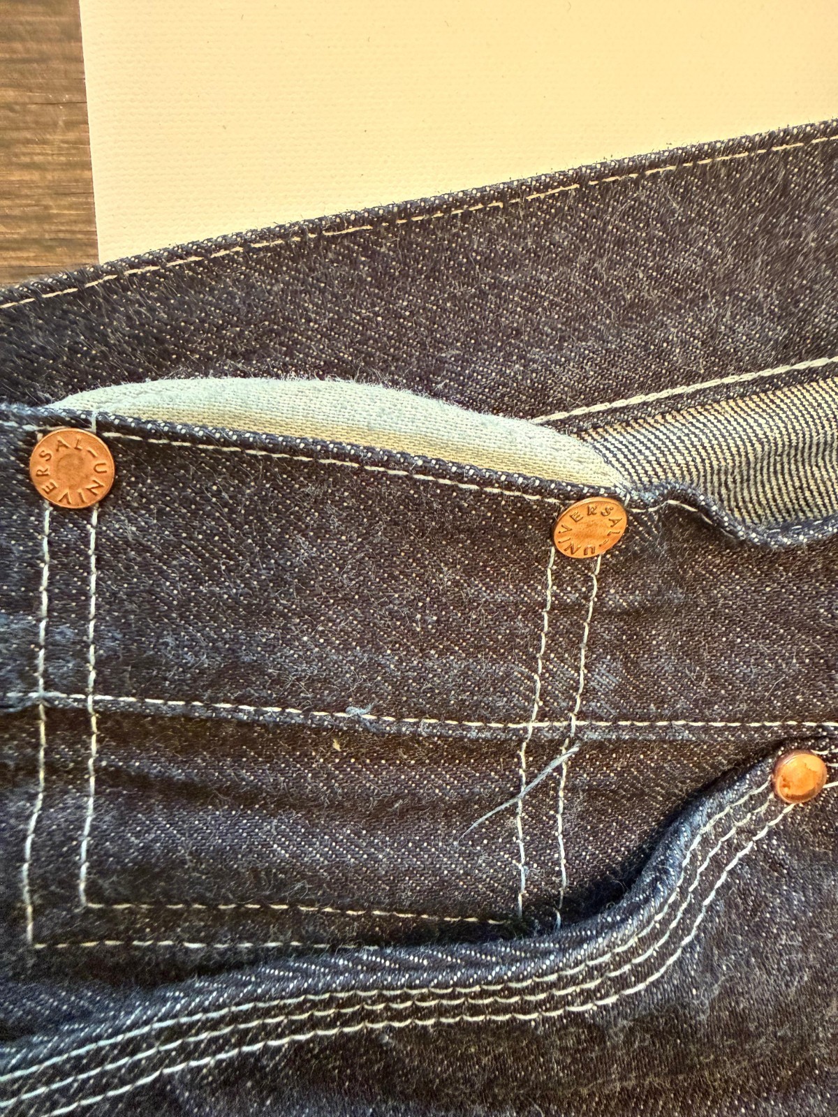 Japanese Selvedge Raw Denim Jeans Button Fly Heavyweight Selvedge 38×35