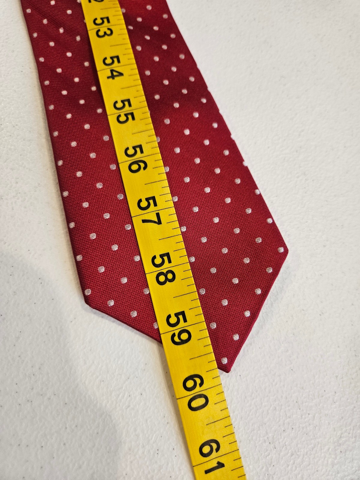 Haspel Tie – Red with White polka Dots – 100% Silk – Very Classic, NICE
