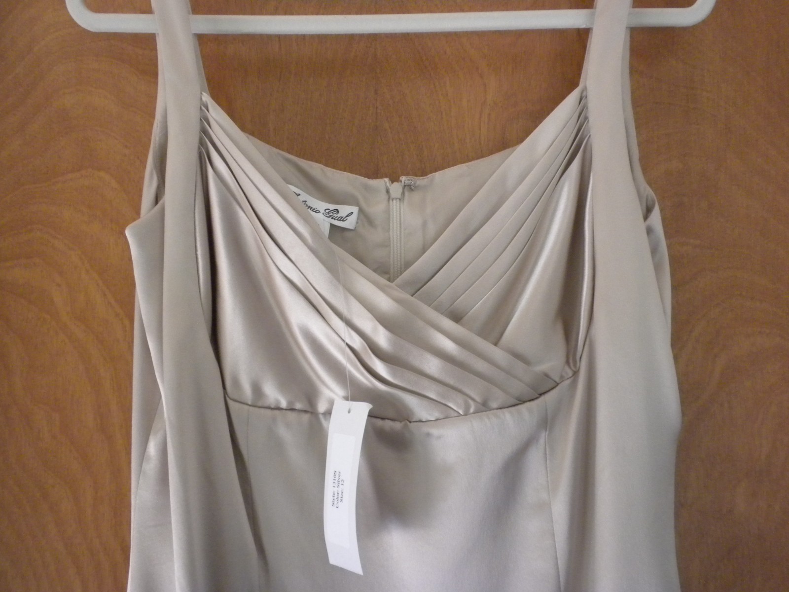 ANTONIO GUAL NWT Champagne Silk Dress Sleeveless Fully lined Size 12 Back Slit B