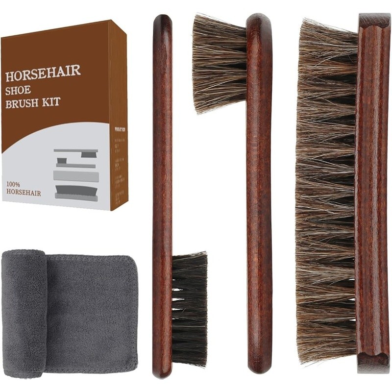 Professional Suede Leather Cleaner Kit Horse Hair Brush Shoe Care Travel Set New