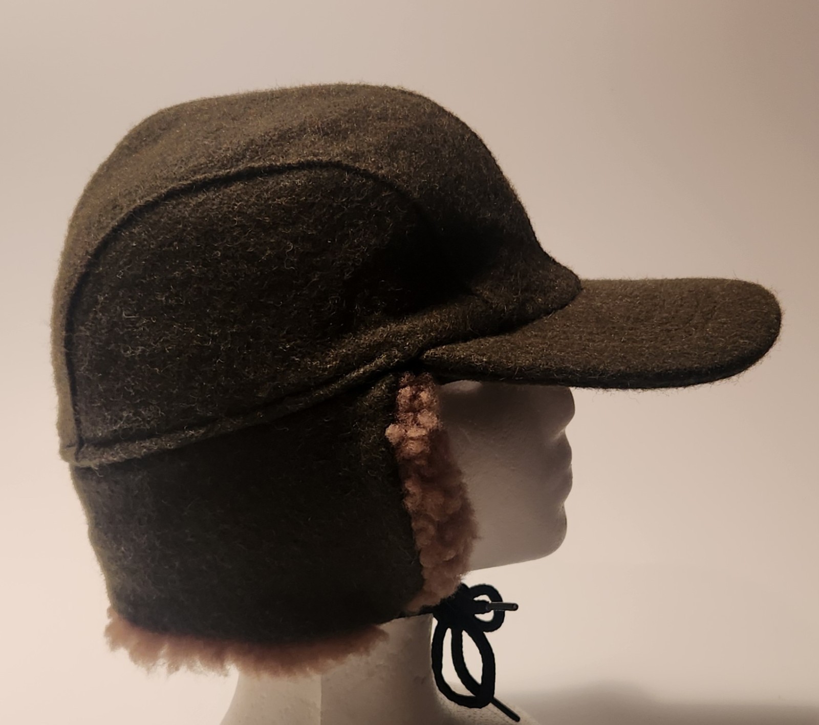 Filson Double Mackinaw Wool Cap Forest Green Shearling Ear Flaps As Pictured