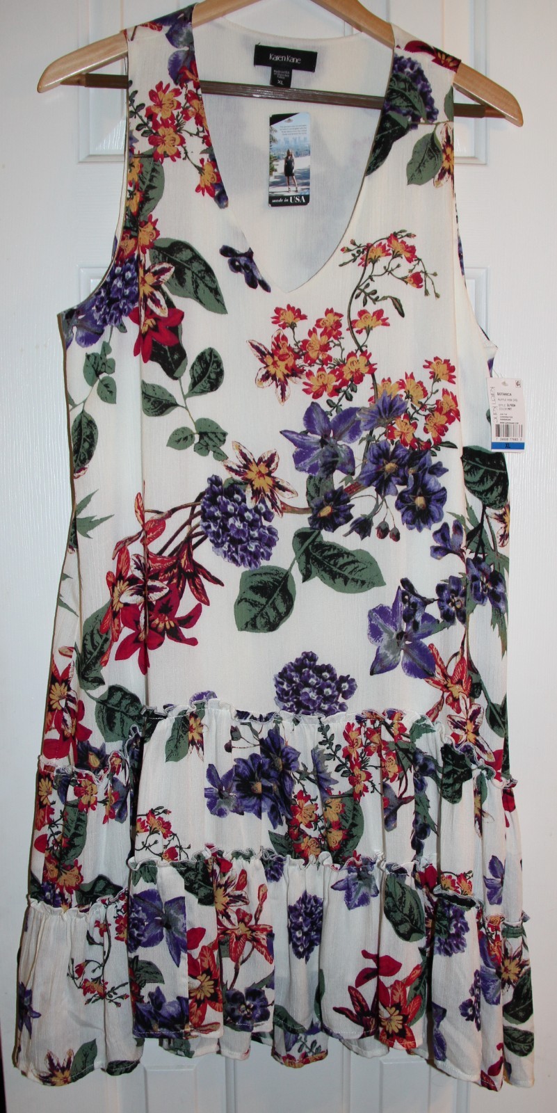 NEW Karen Kane Botanica White Dress Lined Women’s Sleeveless XLarge XL NWT