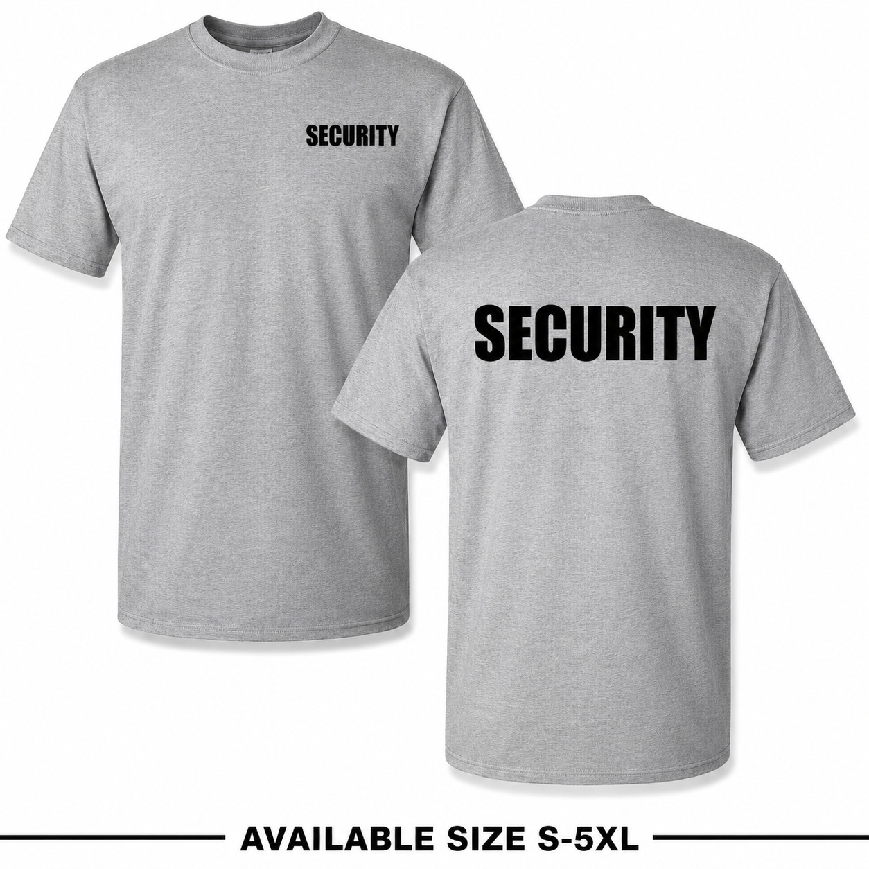 SECURITY T-Shirt Guard Uniform Security Officer Crew Neck Tee S-5XL