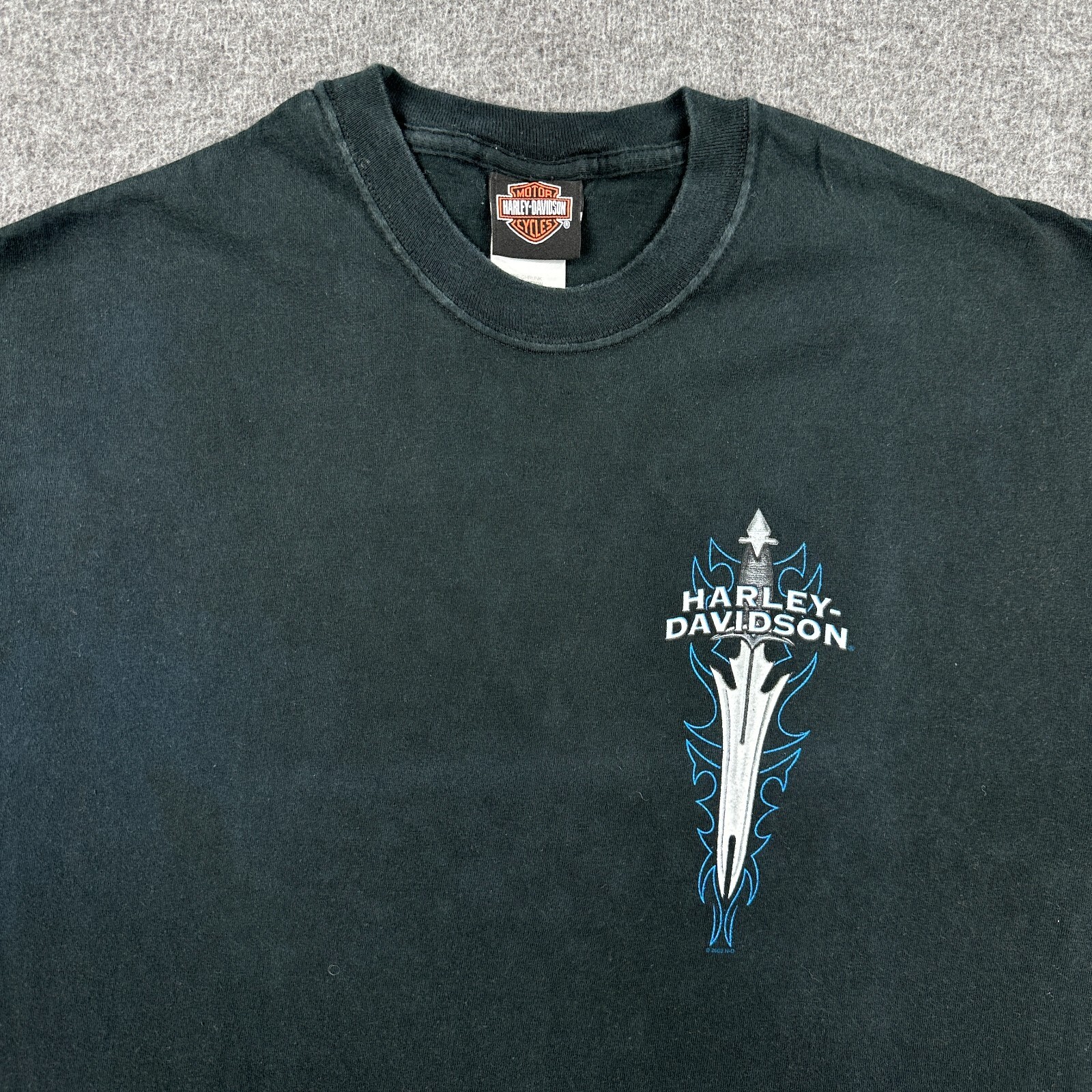 Harley Davidson Shirt Mens XL Black Tribal Macon GA Motorcycle Sword Dagger Tee
