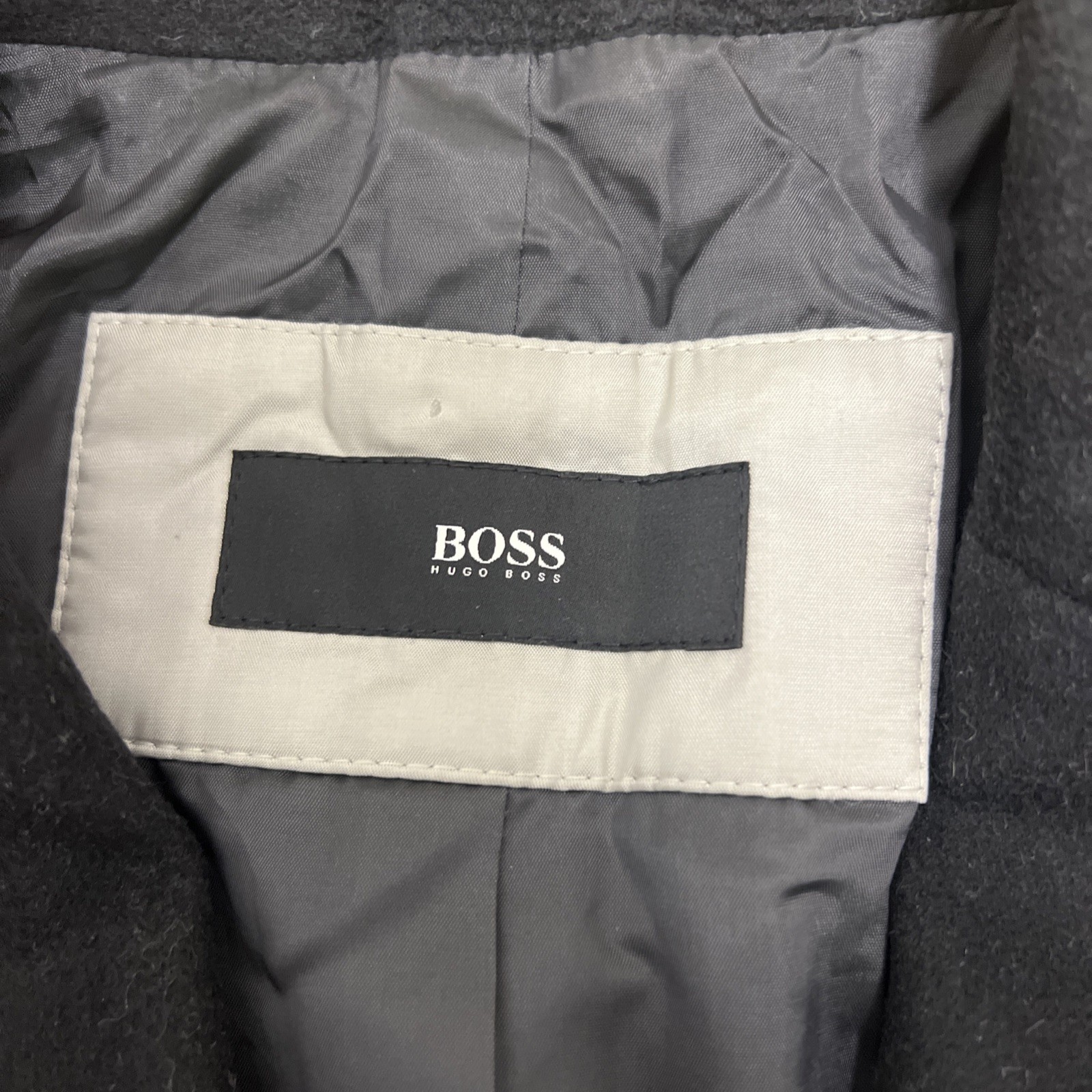 Hugo Boss The Stratus Coat Slim Men’s Black 90% Wool 10% Cashmere Overcoat sz 52