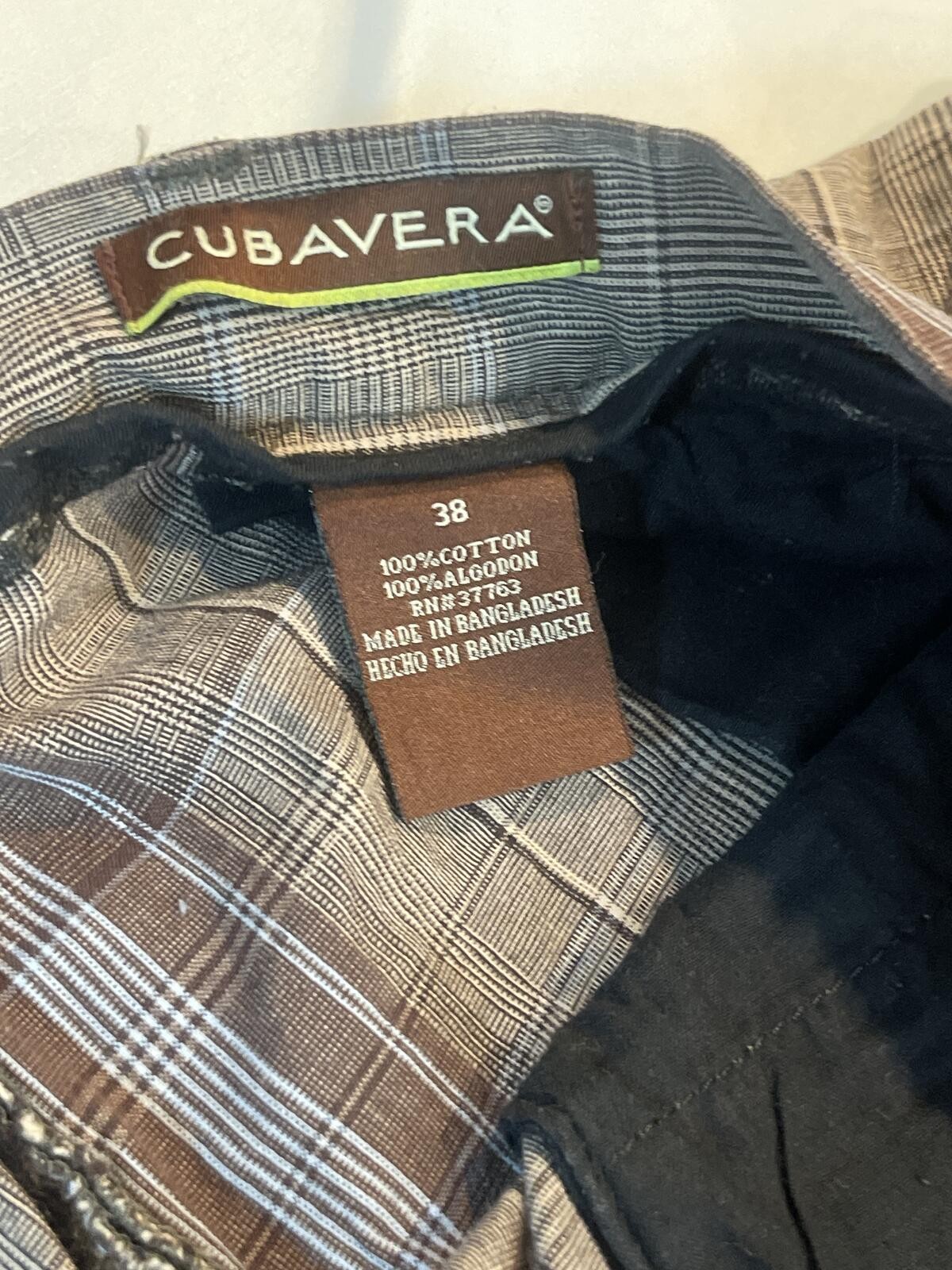 Men’s Brown Checkered Cubavera Shorts