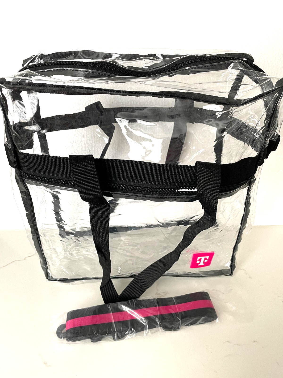 Tote Bag T-Mobile PVC Clear Stadium Shoulder Strap Zip Side Pocket Unisex