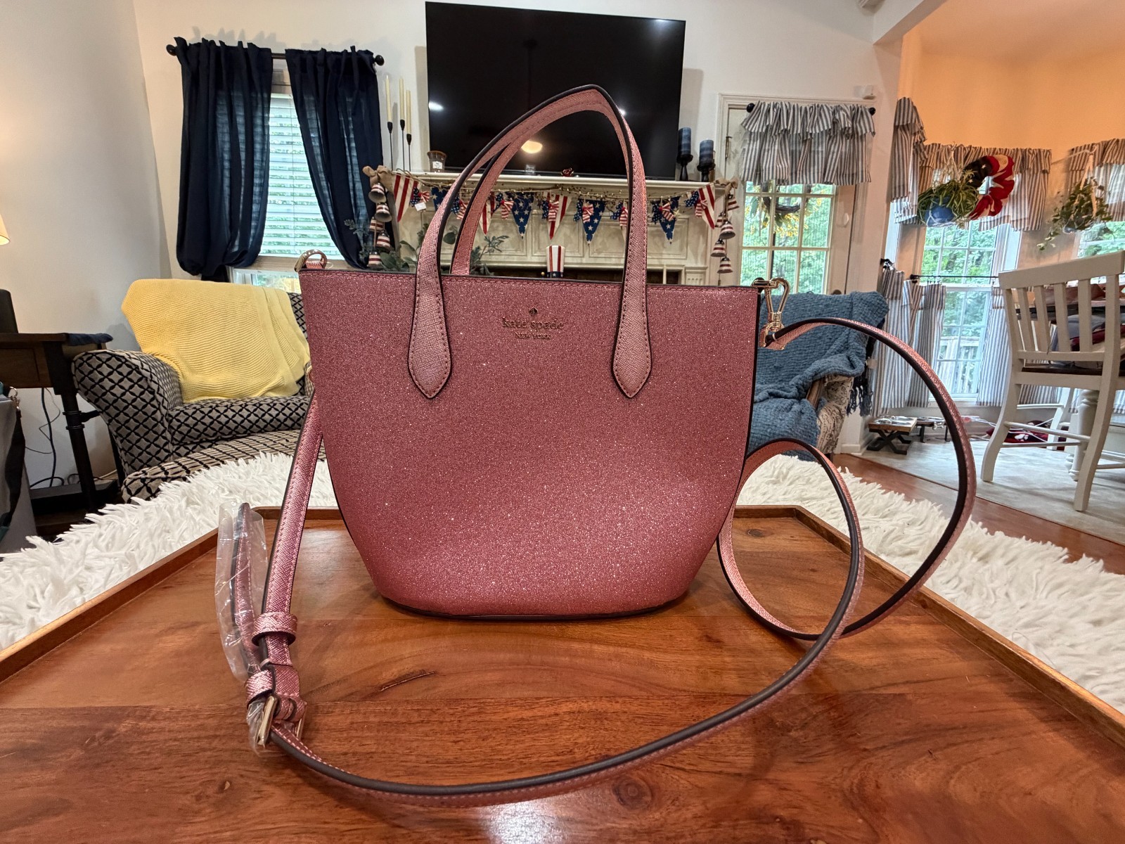 Kate Spade New York Glimmer Satchel Pink Glitter (NWOT)