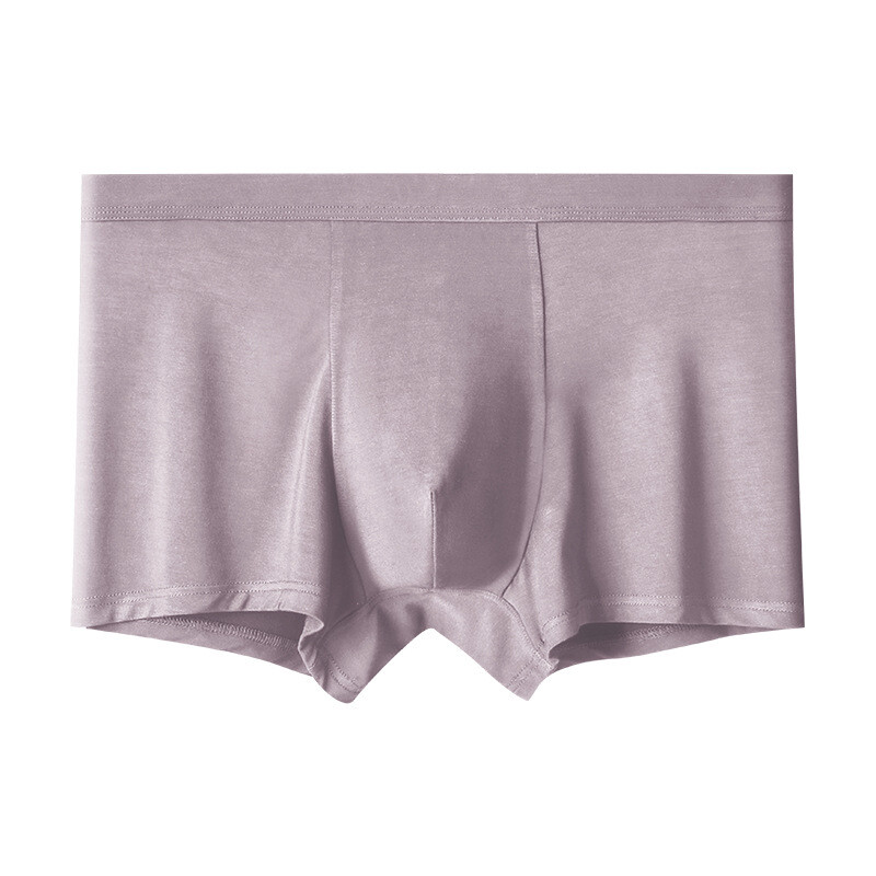 Men’s Modal Breathable Seamless Boxer Briefs Antibacterial Underwear Pure Color