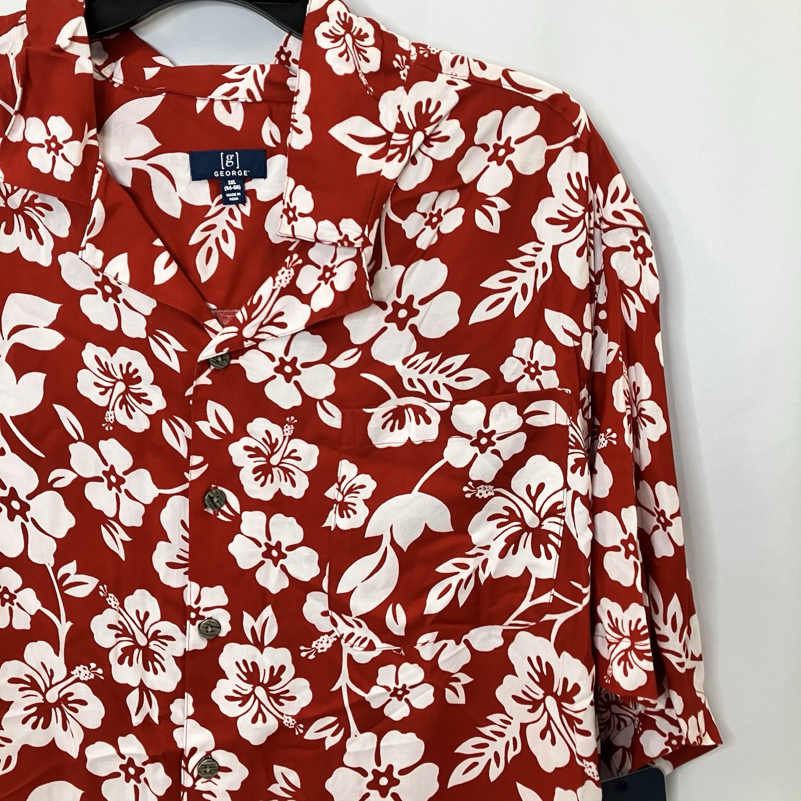 George Men’s 3XL Hawaiian Button Up Short Sleeve Shirt New with tags