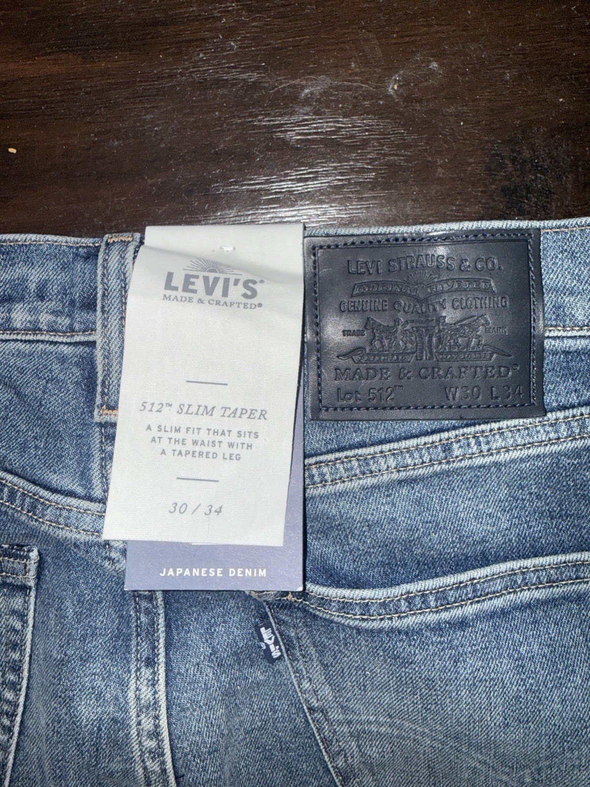 Levi’s Made & Crafted 512 Slim Taper Men’s Japanese Selvedge Denim Jeans Blue