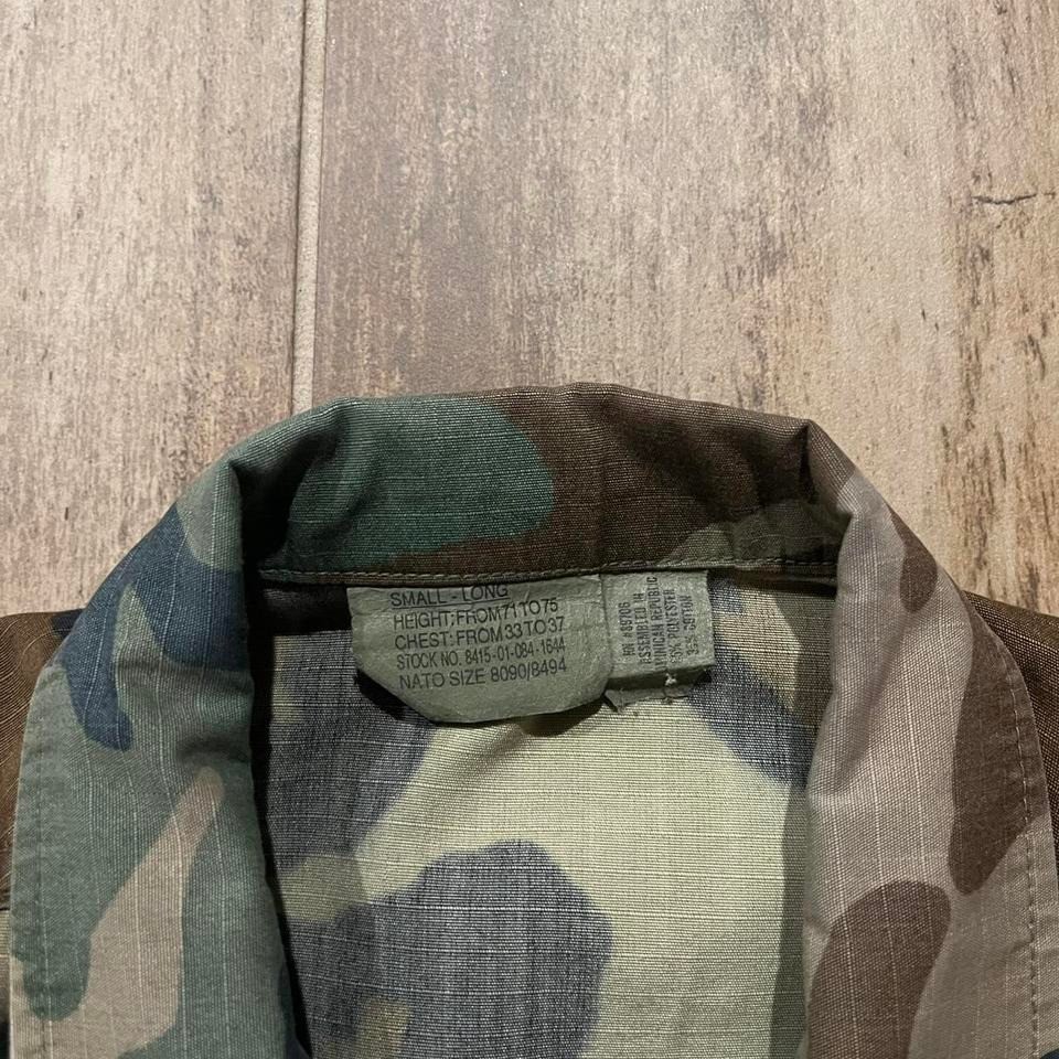 Vintage Military Combat Coat Mens S Polycotton Ripstop Woodland Camo US Army BDU