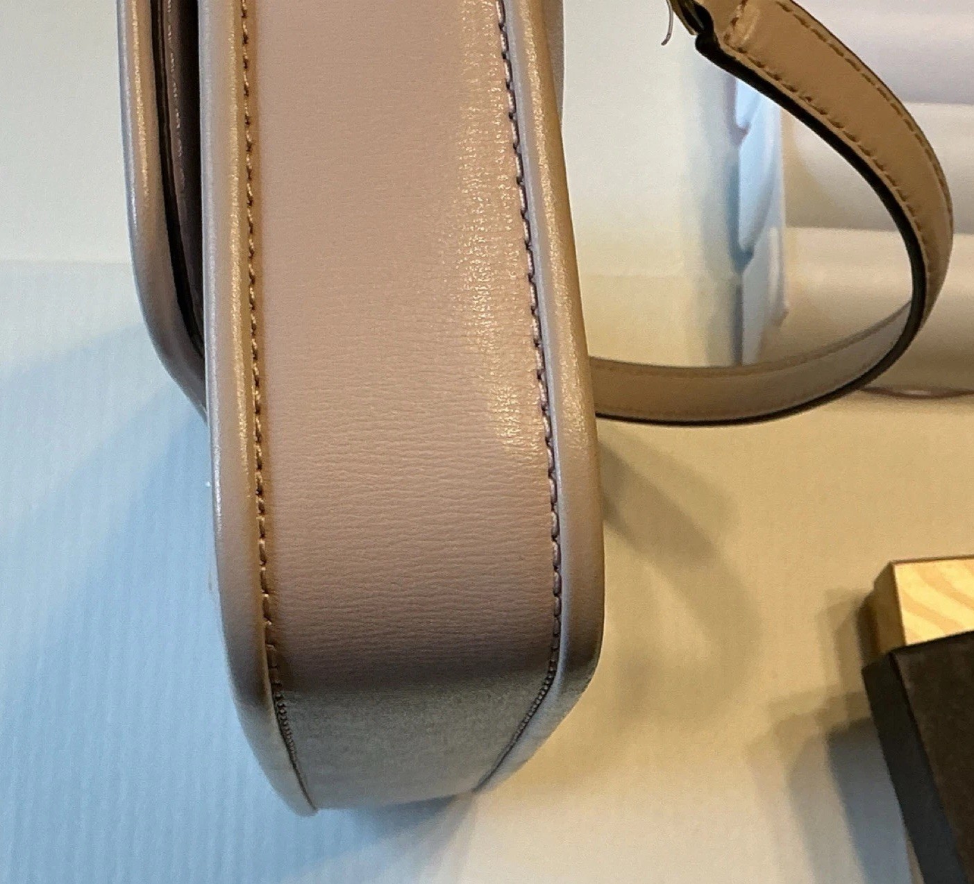 Michael Kors Beige/Pink Small Shoulder Bag Gold Hardware Clasp Chain