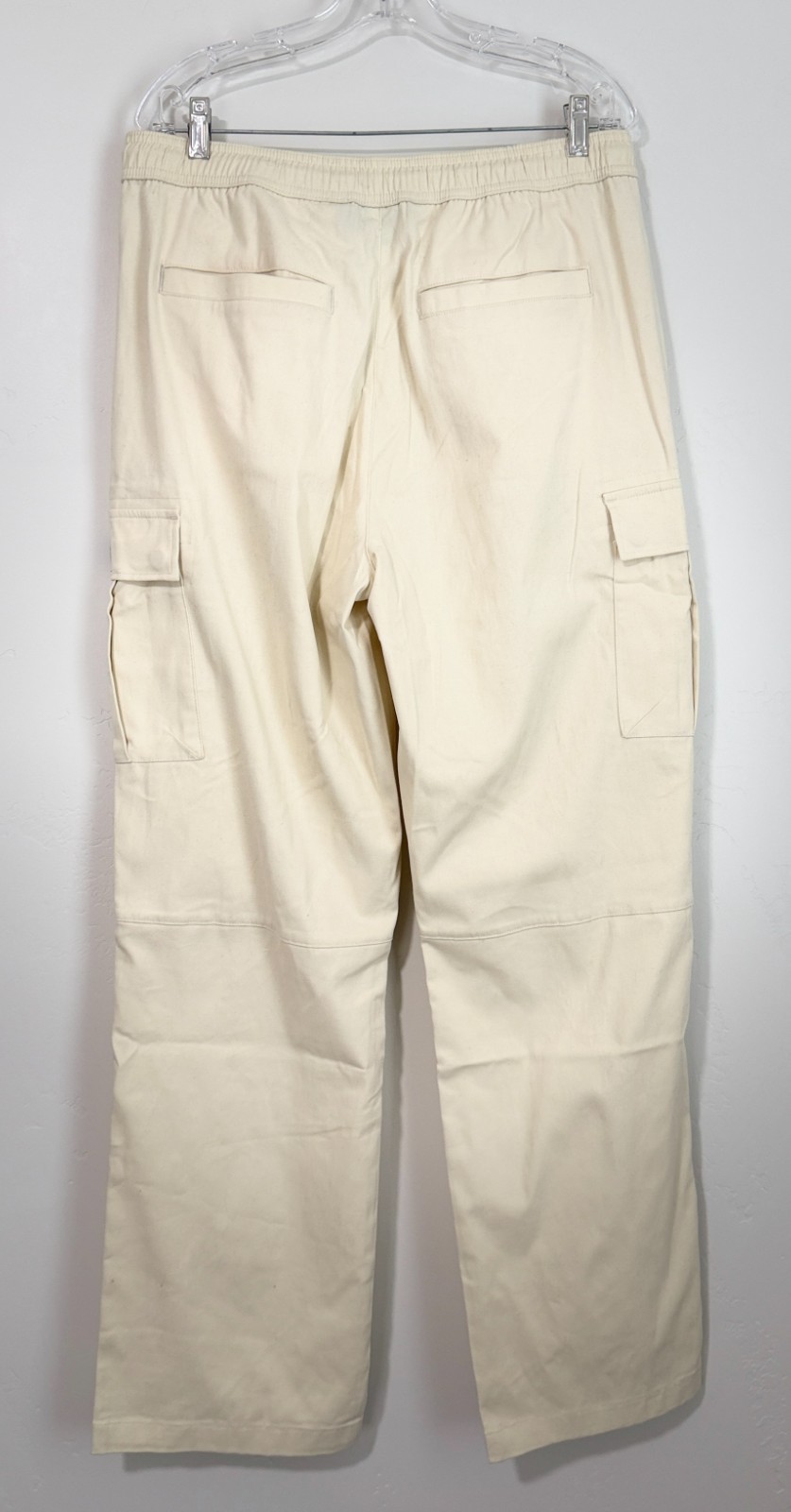 WeSC Open Bottom Cargo Pants Unisex Chino Style-Men M/Women L-Pale Yellow-NWT