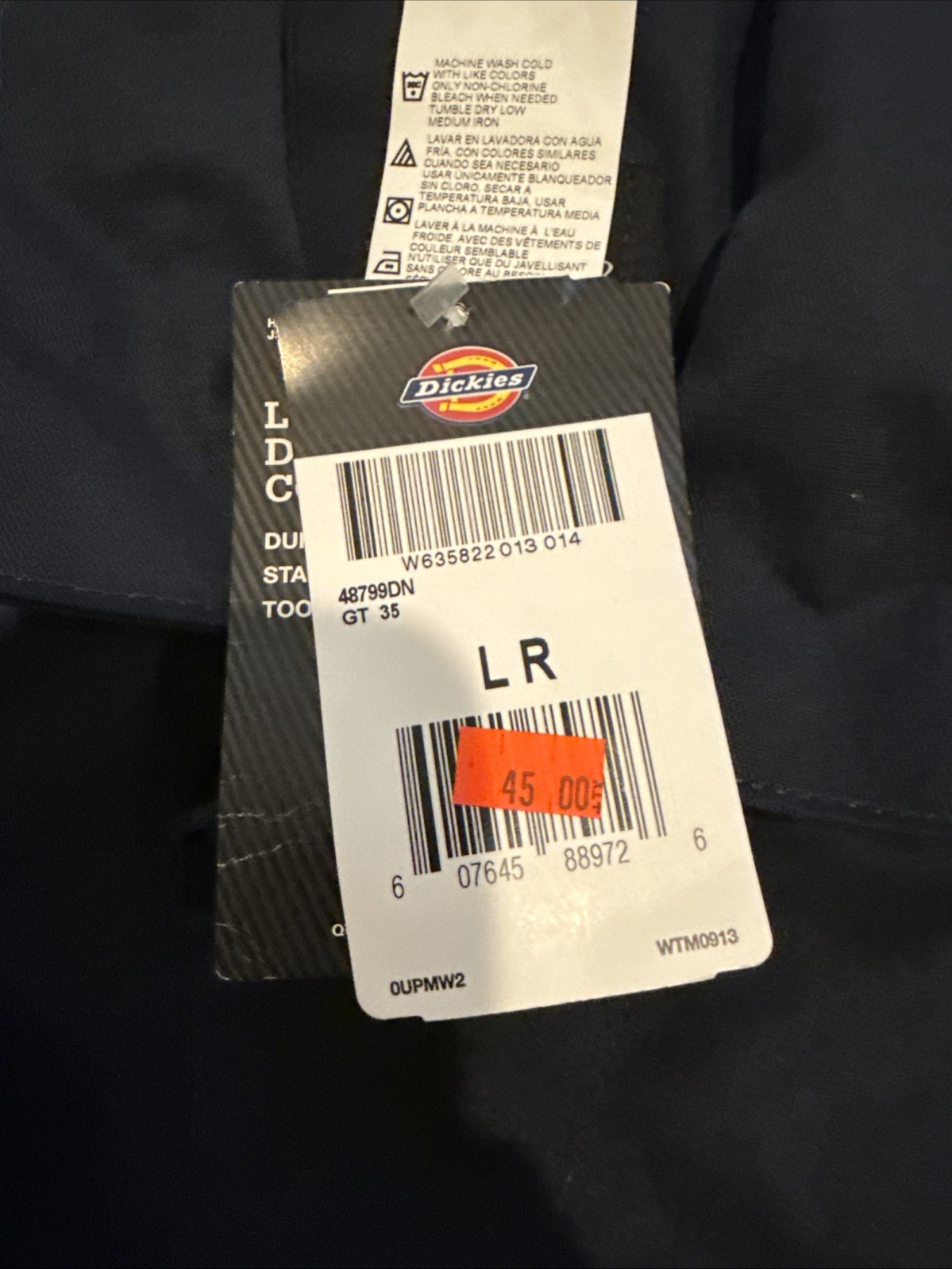 Dickies Long Sleeve Deluxe Coverall, Men L Reg (40×31) – Navy Blue Tool Pockets