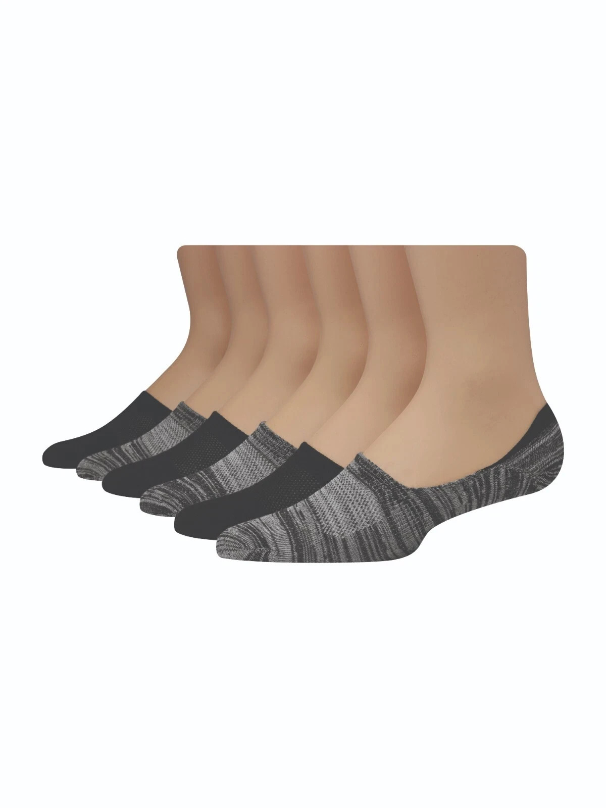 6 Pack Hanes Men’s Lightweight Liner Socks FreshIQ Breathable Non-Slip Heel New