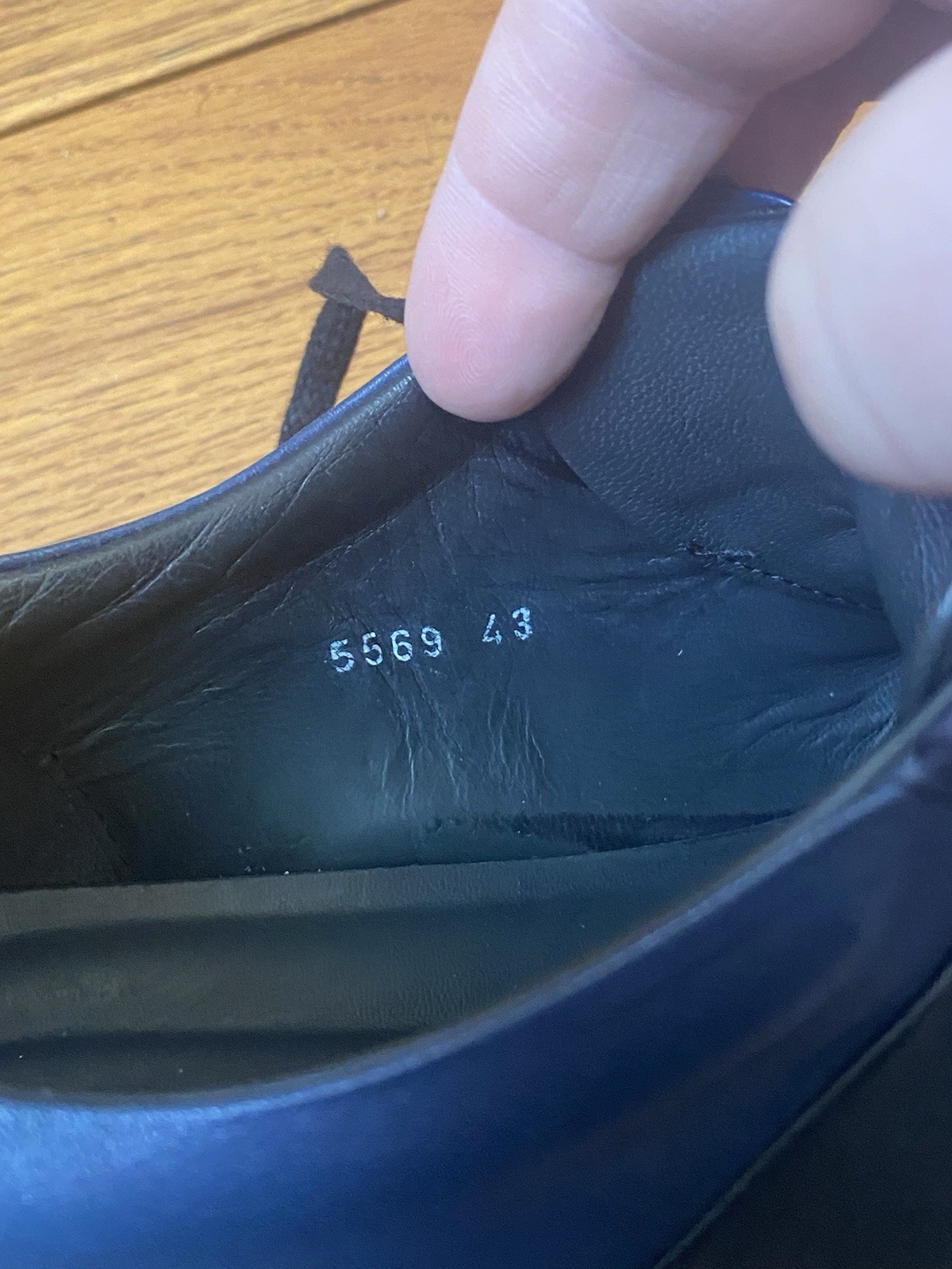 Men’s Corrente Black Navy Blue Leather Sneakers 5669 EU 43 Size 9.5 10
