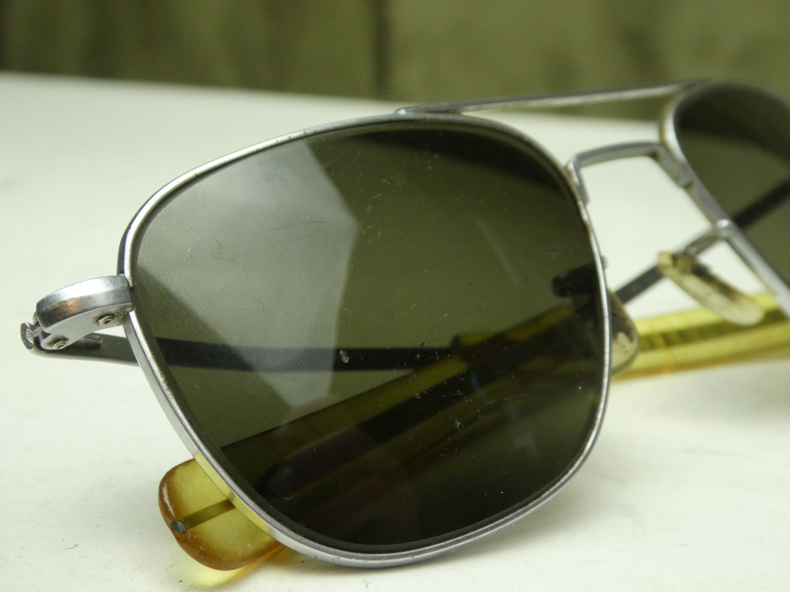 Vintage Randolph Engineering USA Aviator Sunglasses 5 1/2 Silver – FRAMES ONLY