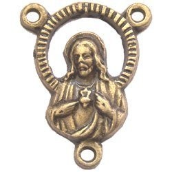 Sacred Heart with Mary Center piece – Bronze (1.7 cm-0.7″)