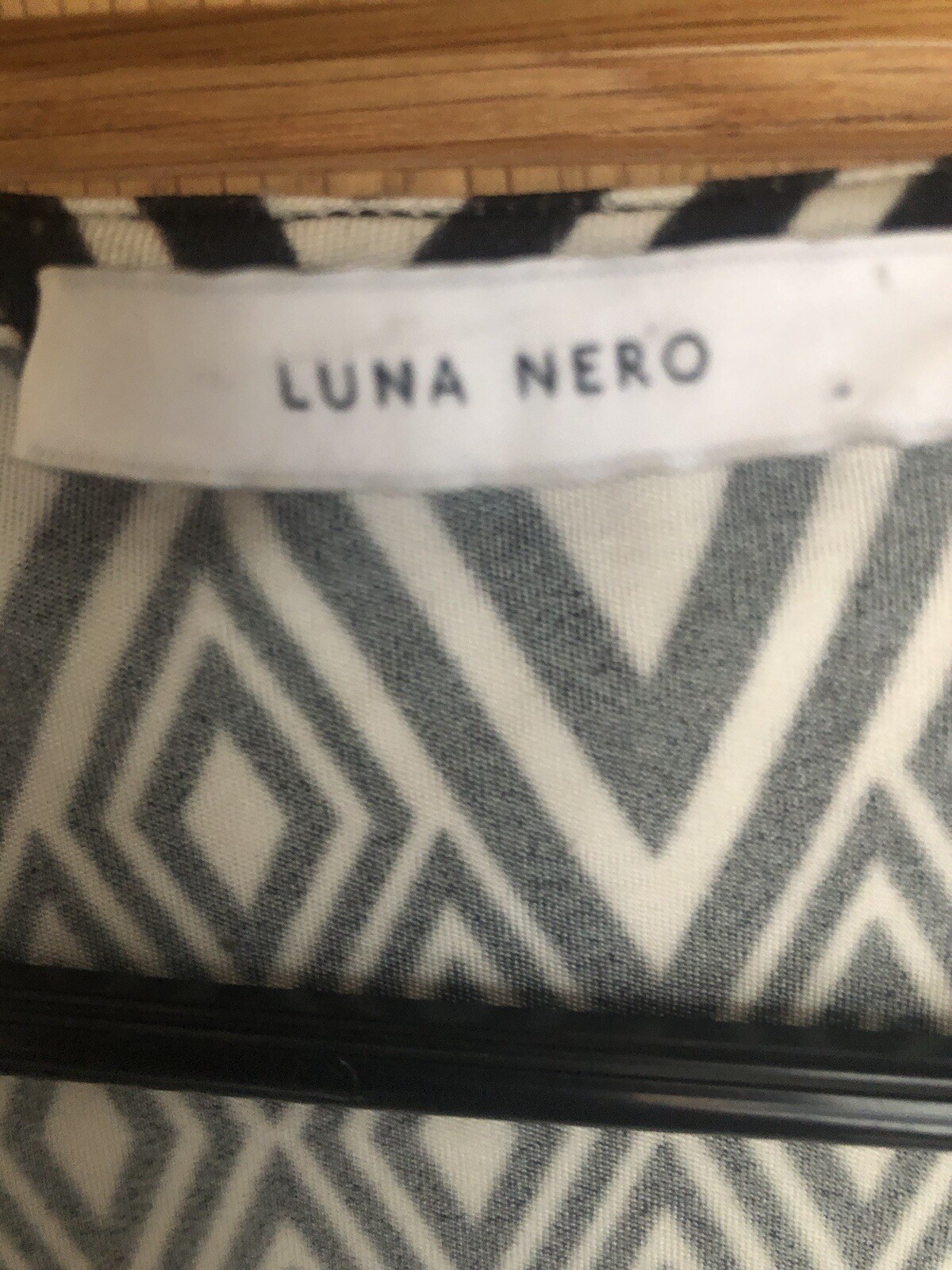 Luna Nero black & white wrap dress size 10 T168