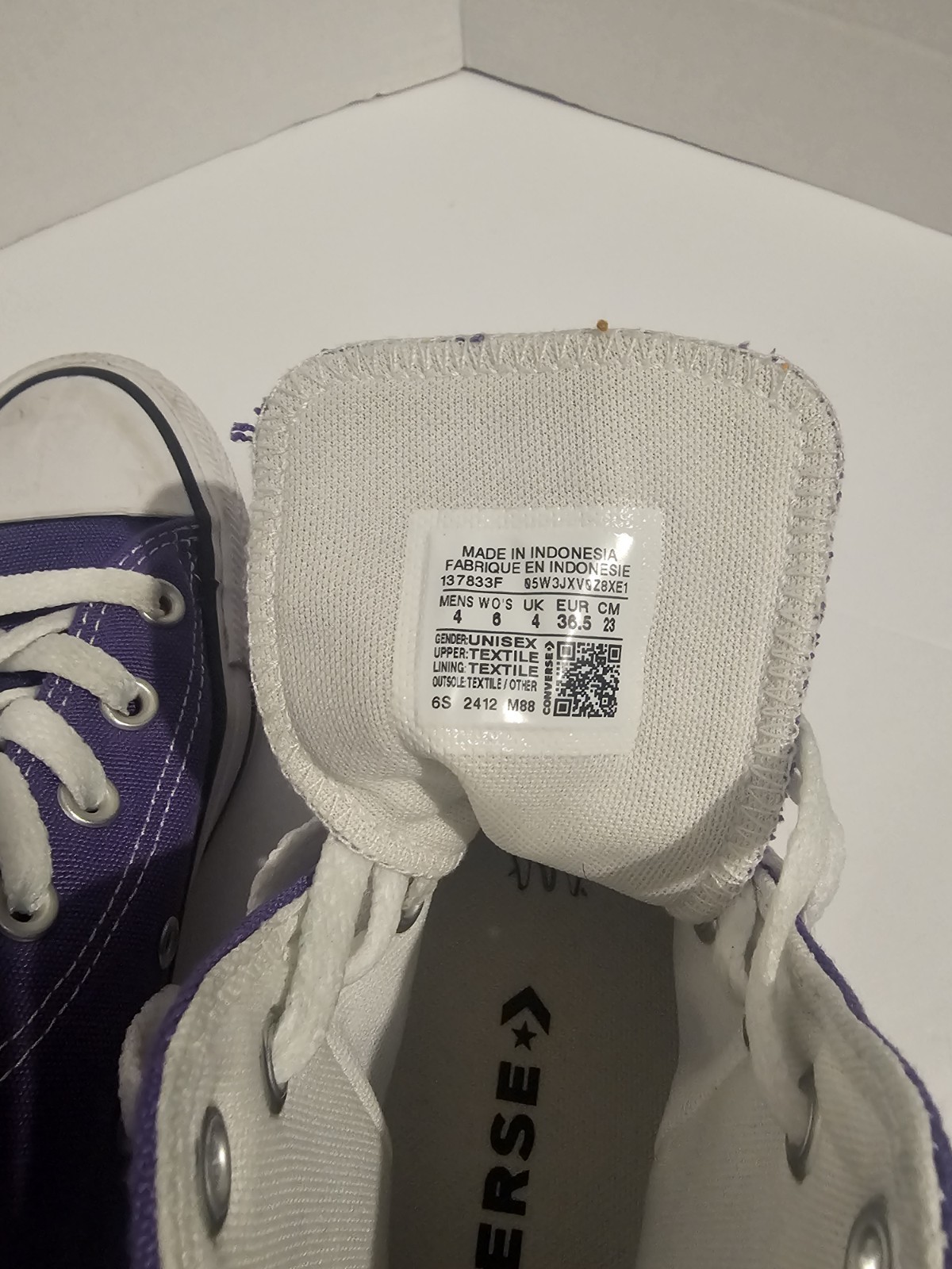 Converse Chuck Taylor All Star Hi Electric Purple 137833F Women 6 Excellent Cond