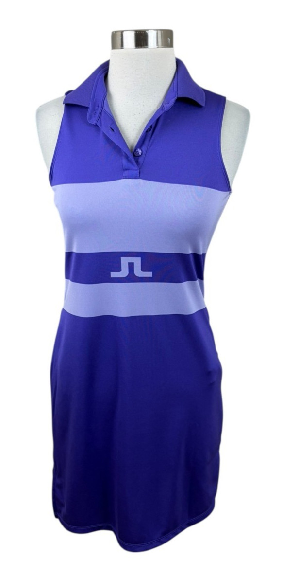 J. Lindeberg NEW Cina TX Jersey Jaquard Purple Dress Size XS Golf Zip Pockets