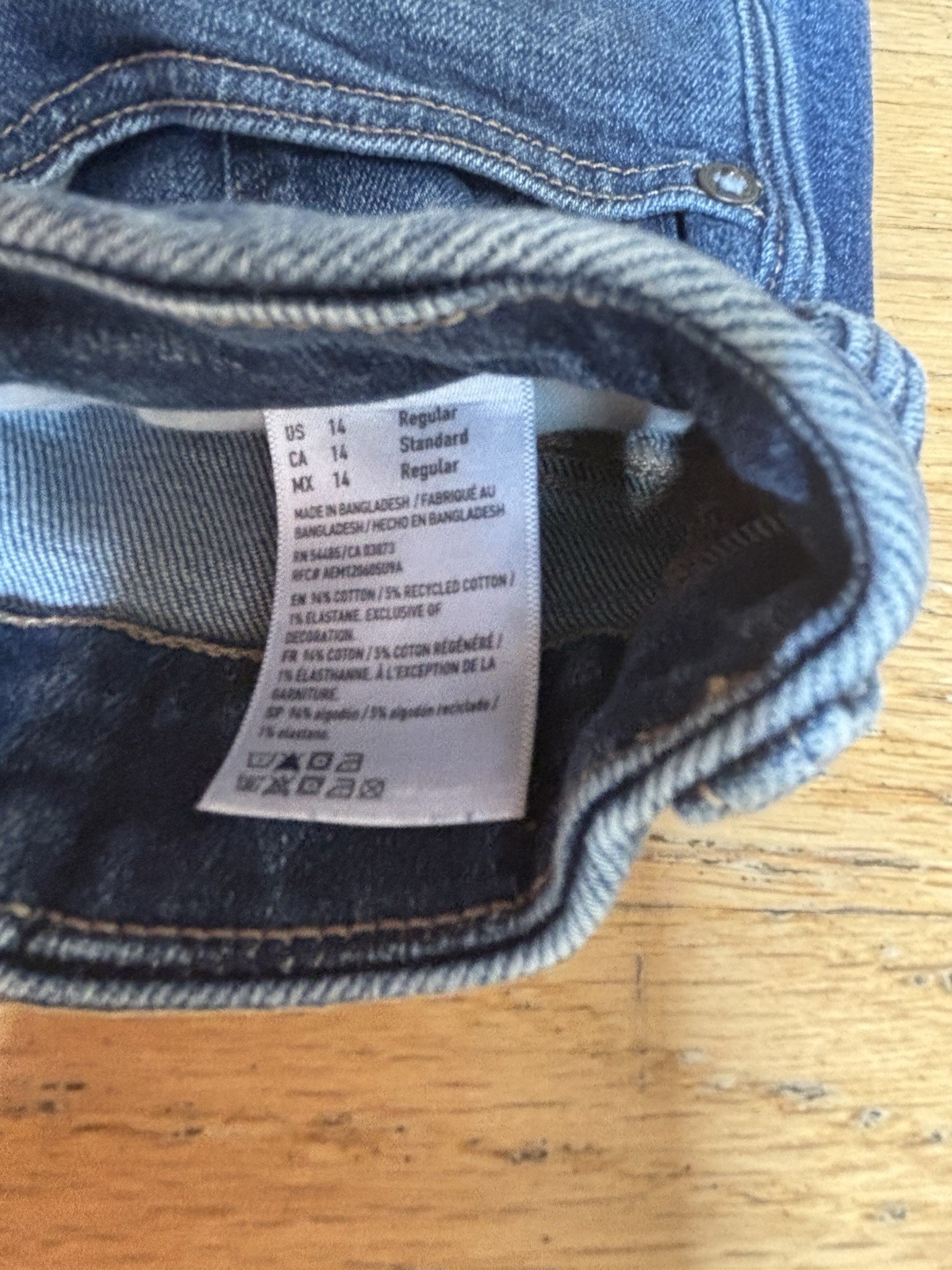 American Eagle Women’s Straight Jeans Blue Dark Wash Stretch 5-Pocket 14