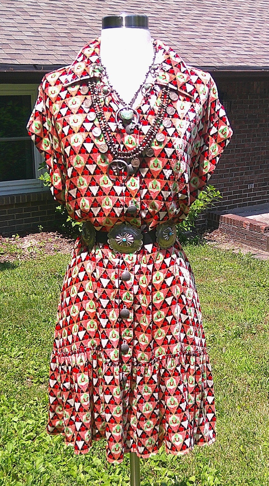Double D Ranch Velvet Under the Western Stars Button Up Dress NWT Large